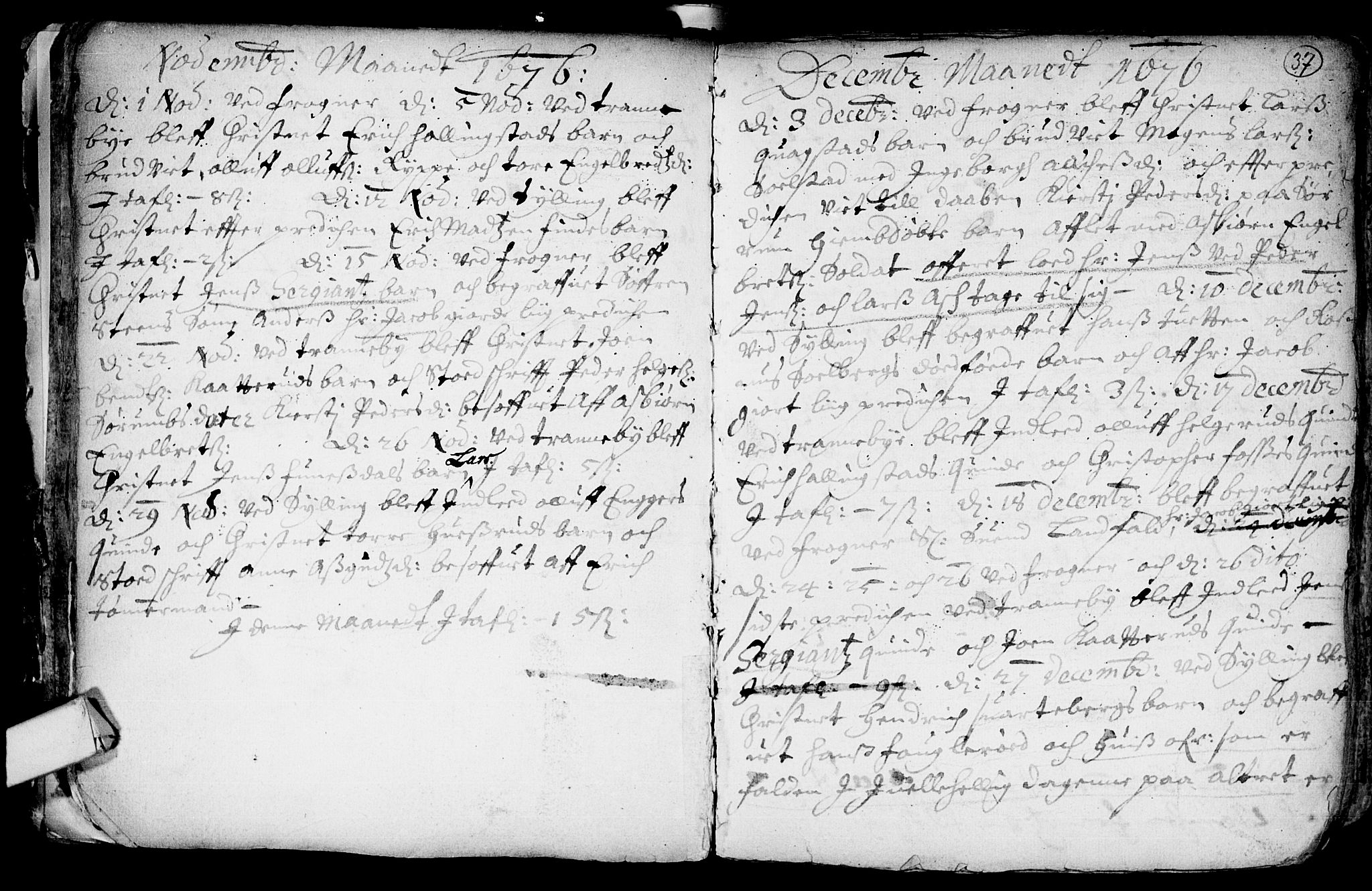 Lier kirkebøker, SAKO/A-230/F/Fa/L0001: Parish register (official) no. I 1, 1672-1701, p. 37