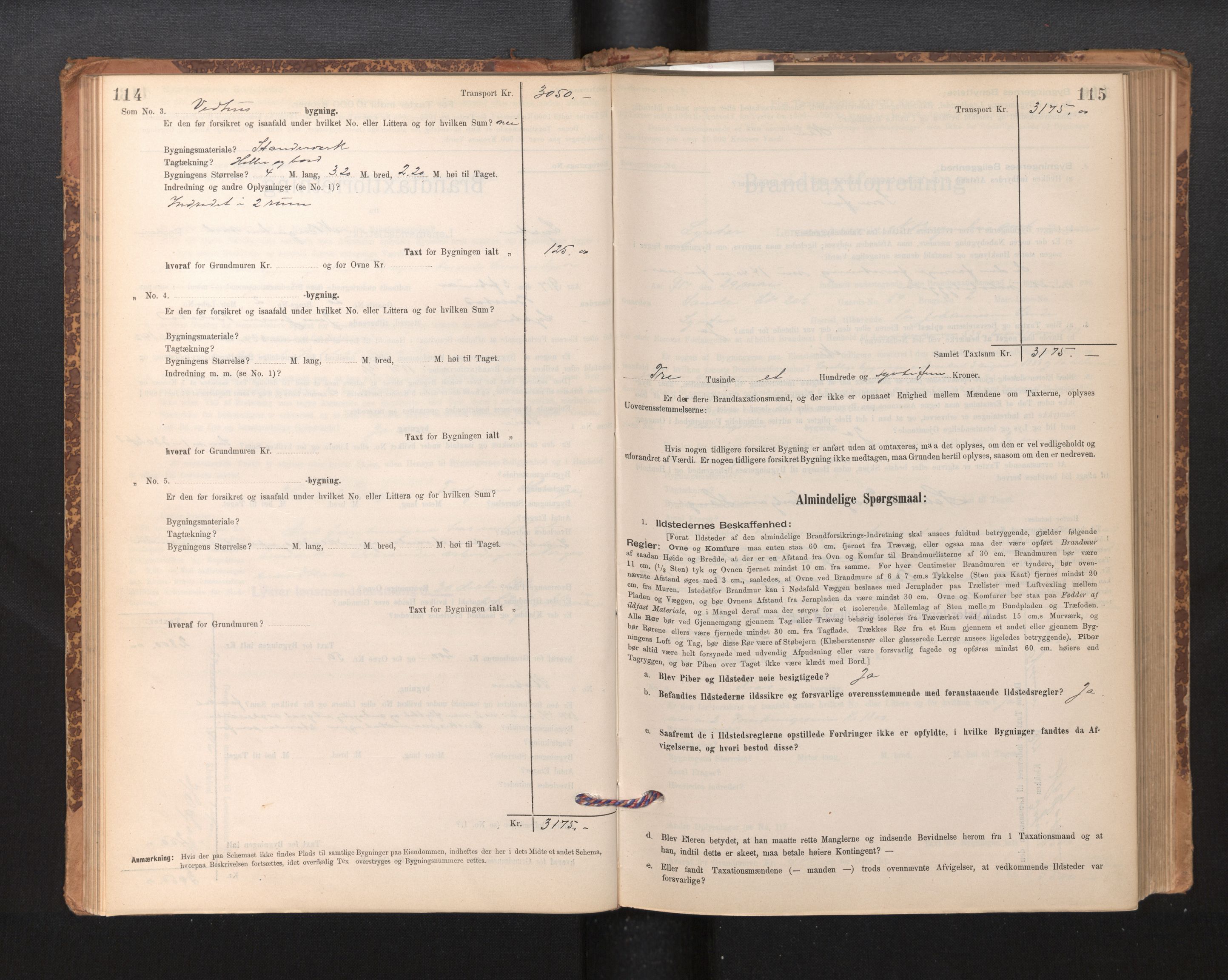 Lensmannen i Luster, SAB/A-29301/0012/L0007: Branntakstprotokoll, skjematakst, 1895-1935, p. 114-115