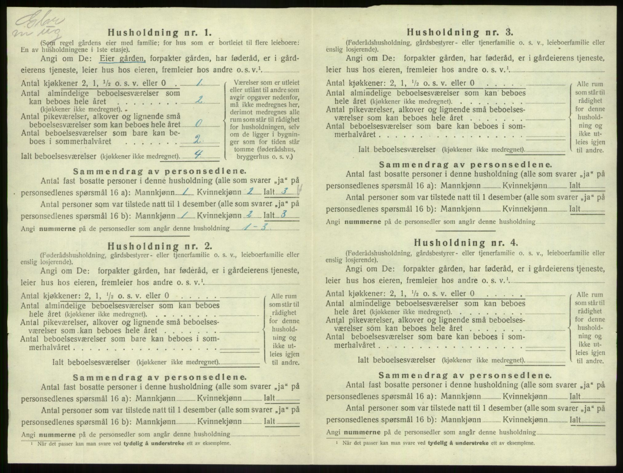 SAB, 1920 census for Fjaler, 1920, p. 701