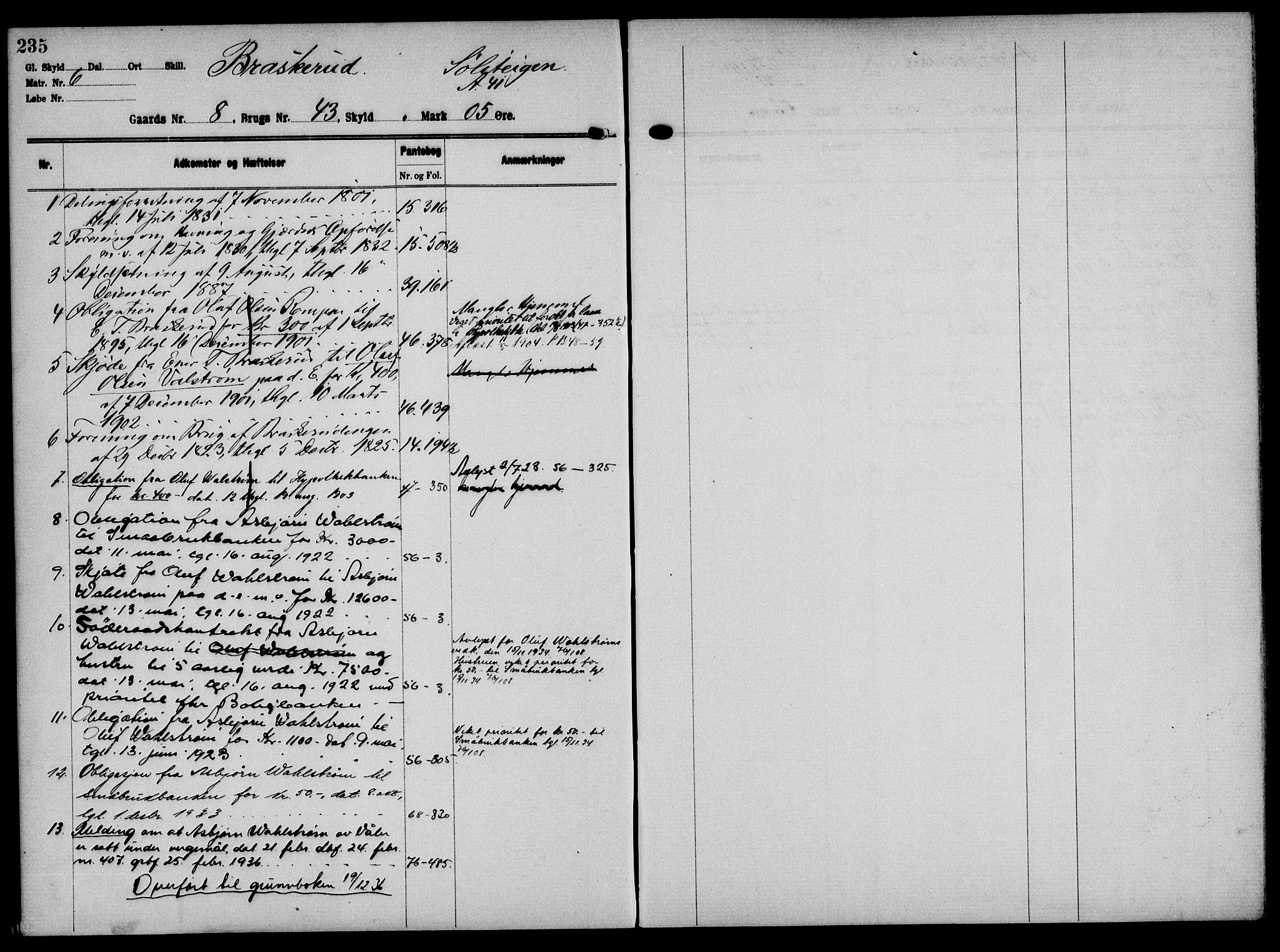 Solør tingrett, AV/SAH-TING-008/H/Ha/Hak/L0001: Mortgage register no. I, 1900-1935, p. 235