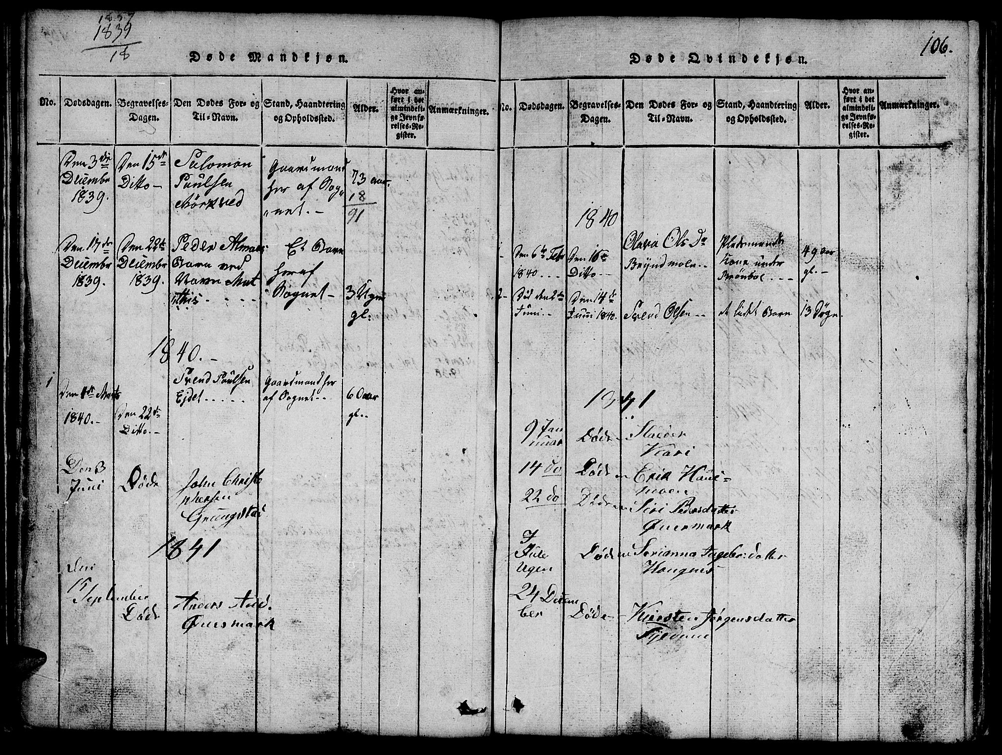 Ministerialprotokoller, klokkerbøker og fødselsregistre - Nord-Trøndelag, SAT/A-1458/765/L0562: Parish register (copy) no. 765C01, 1817-1851, p. 106
