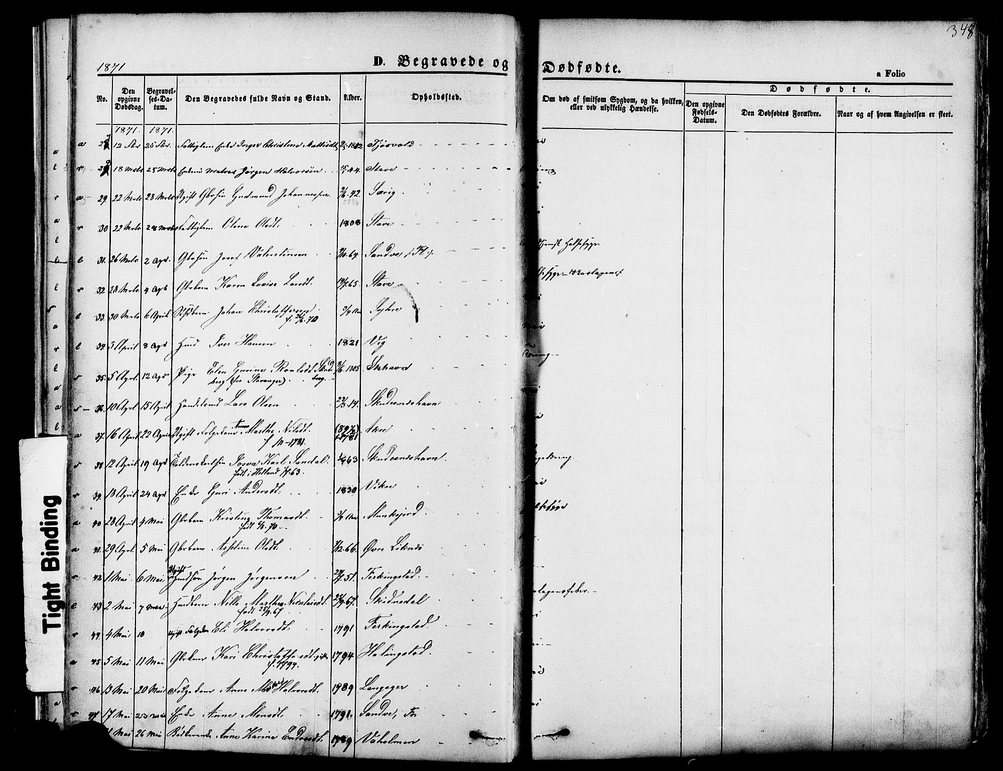 Skudenes sokneprestkontor, SAST/A -101849/H/Ha/Haa/L0006: Parish register (official) no. A 4, 1864-1881, p. 348