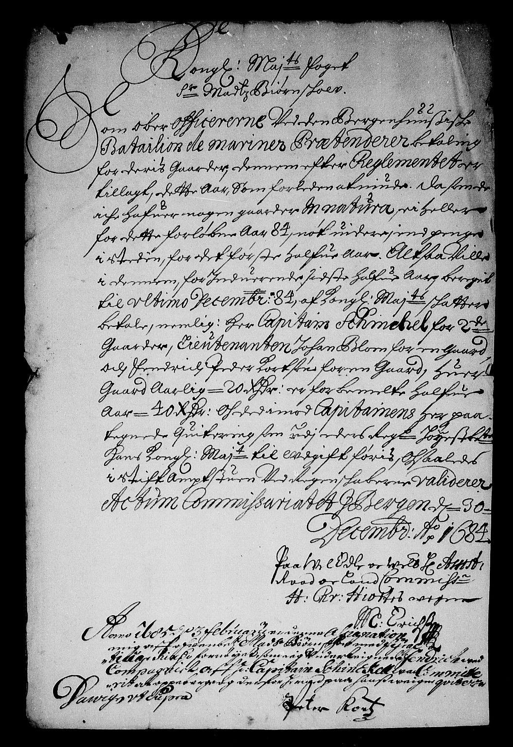 Rentekammeret inntil 1814, Reviderte regnskaper, Stiftamtstueregnskaper, Bergen stiftamt, RA/EA-6043/R/Rc/L0073: Bergen stiftamt, 1684