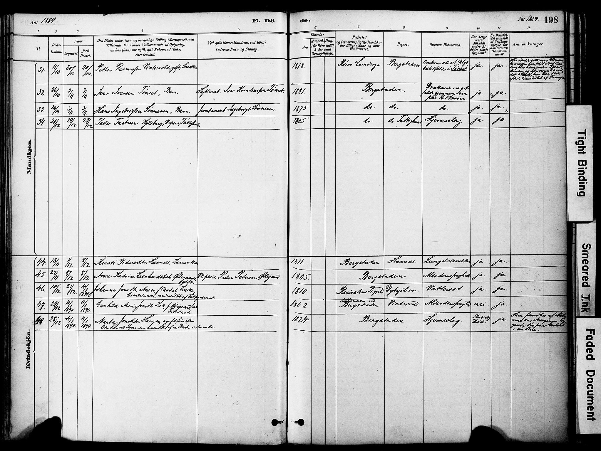 Ministerialprotokoller, klokkerbøker og fødselsregistre - Sør-Trøndelag, SAT/A-1456/681/L0933: Parish register (official) no. 681A11, 1879-1890, p. 198