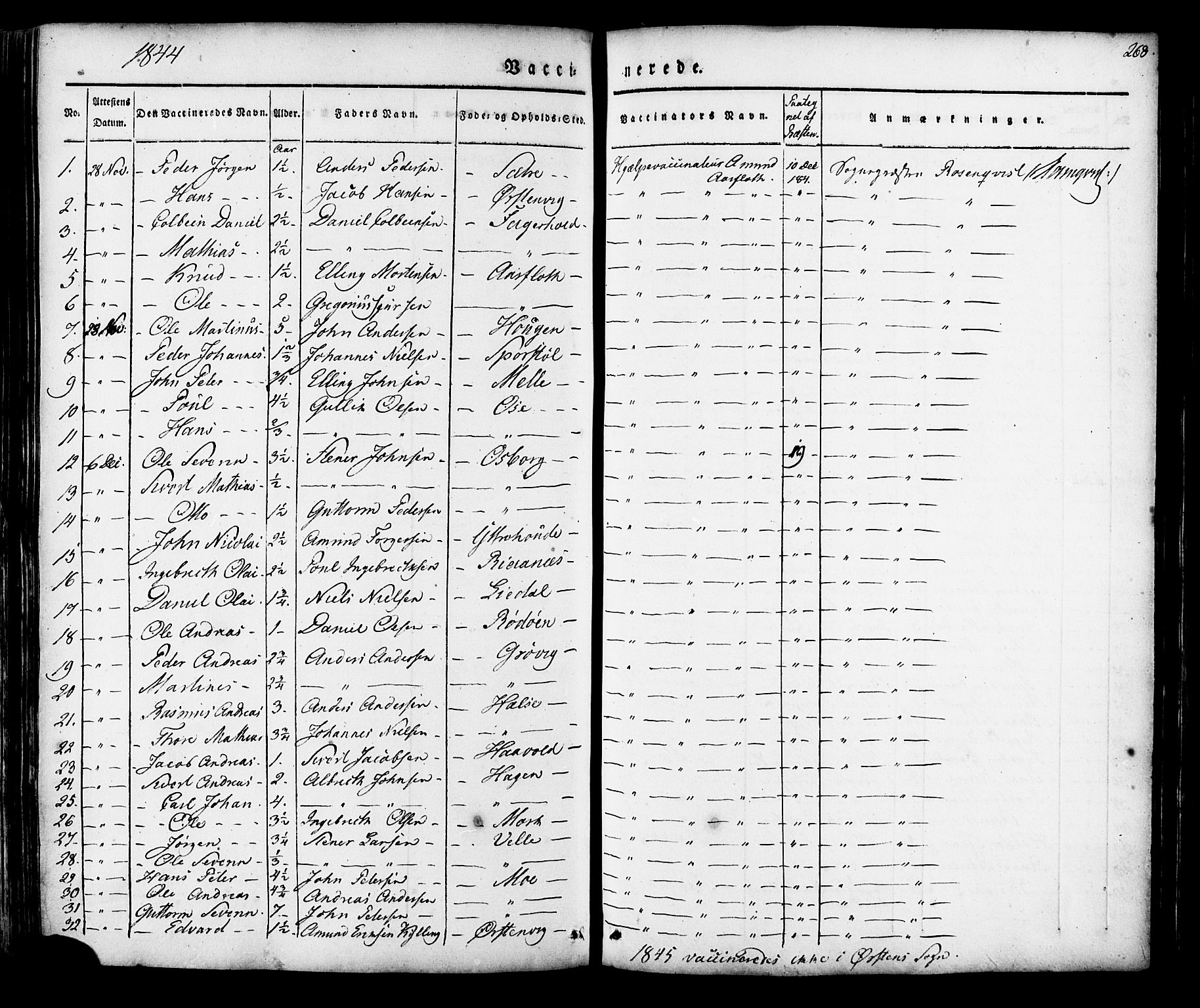 Ministerialprotokoller, klokkerbøker og fødselsregistre - Møre og Romsdal, AV/SAT-A-1454/513/L0174: Parish register (official) no. 513A01, 1831-1855, p. 268