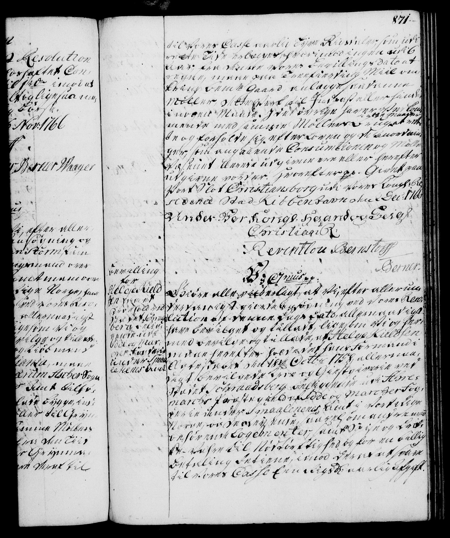 Rentekammeret, Kammerkanselliet, AV/RA-EA-3111/G/Gg/Gga/L0007: Norsk ekspedisjonsprotokoll med register (merket RK 53.7), 1759-1768, p. 871