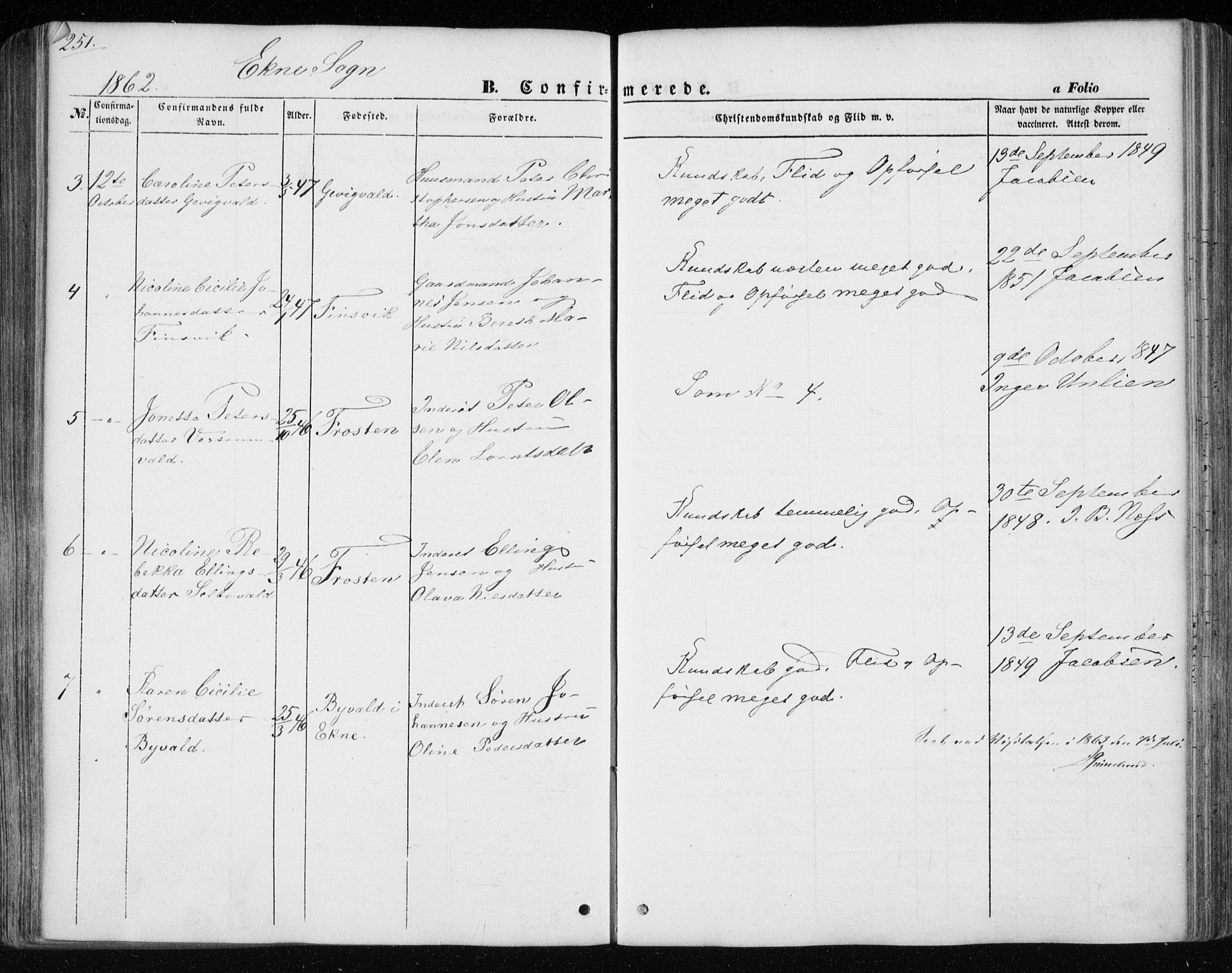 Ministerialprotokoller, klokkerbøker og fødselsregistre - Nord-Trøndelag, AV/SAT-A-1458/717/L0154: Parish register (official) no. 717A07 /1, 1850-1862, p. 251