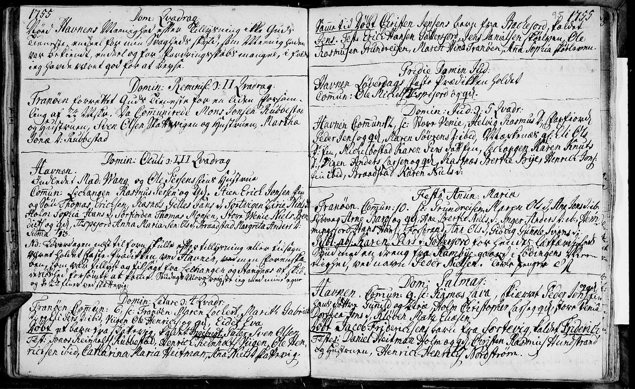 Ibestad sokneprestembete, SATØ/S-0077/H/Ha/Haa/L0001kirke: Parish register (official) no. 1, 1744-1757, p. 95