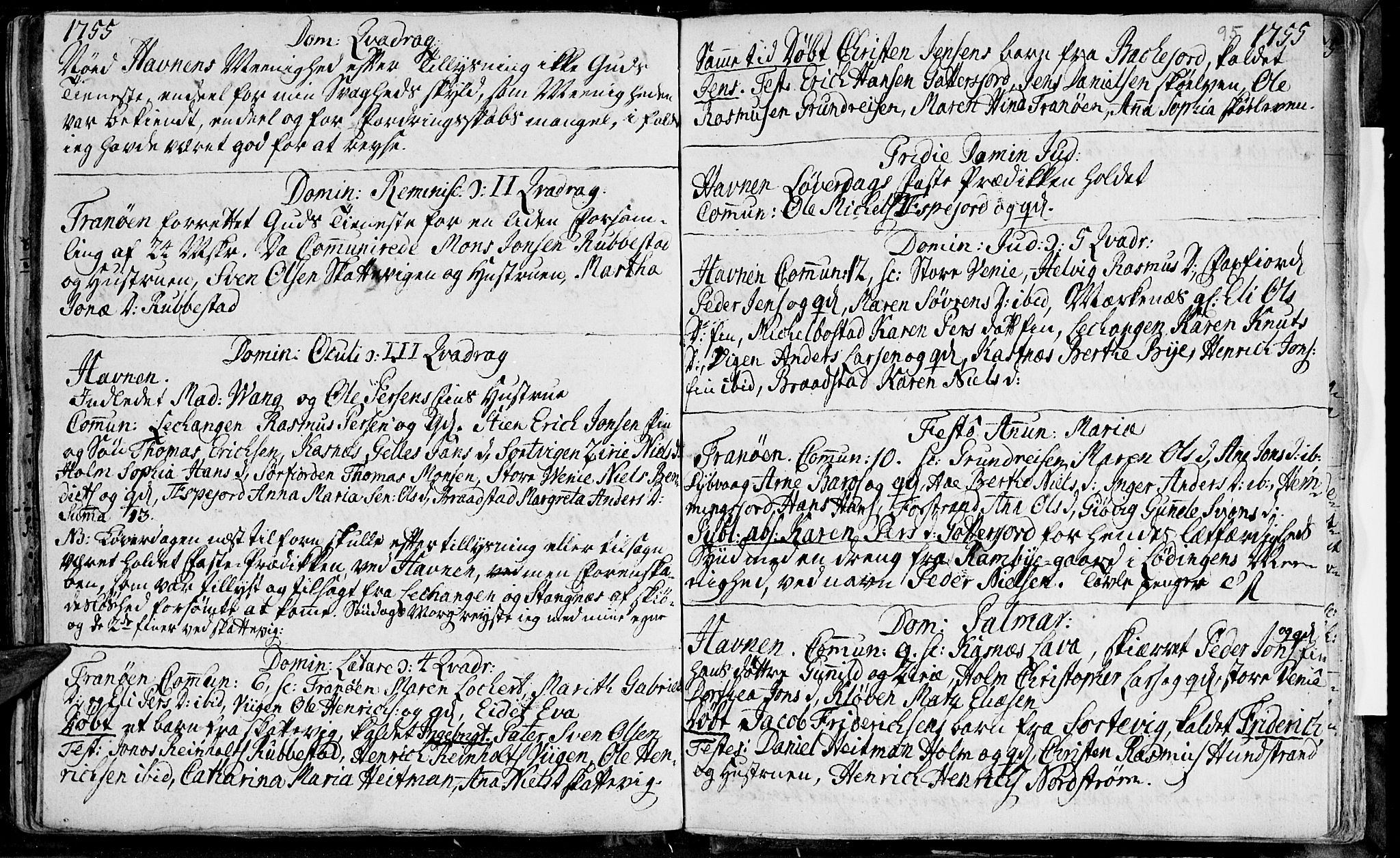 Ibestad sokneprestembete, AV/SATØ-S-0077/H/Ha/Haa/L0001kirke: Parish register (official) no. 1, 1744-1757, p. 95