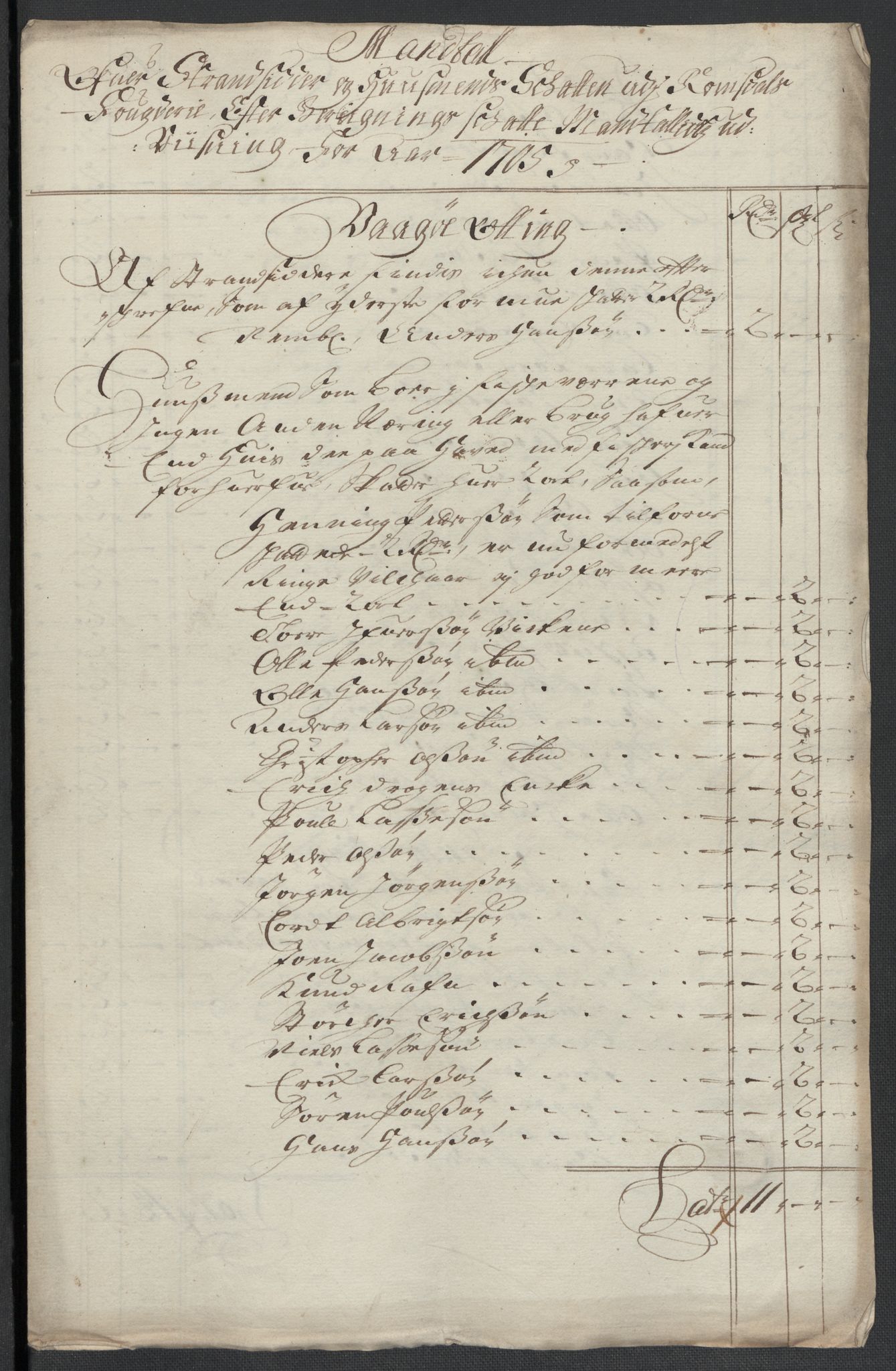 Rentekammeret inntil 1814, Reviderte regnskaper, Fogderegnskap, RA/EA-4092/R55/L3656: Fogderegnskap Romsdal, 1703-1705, p. 422