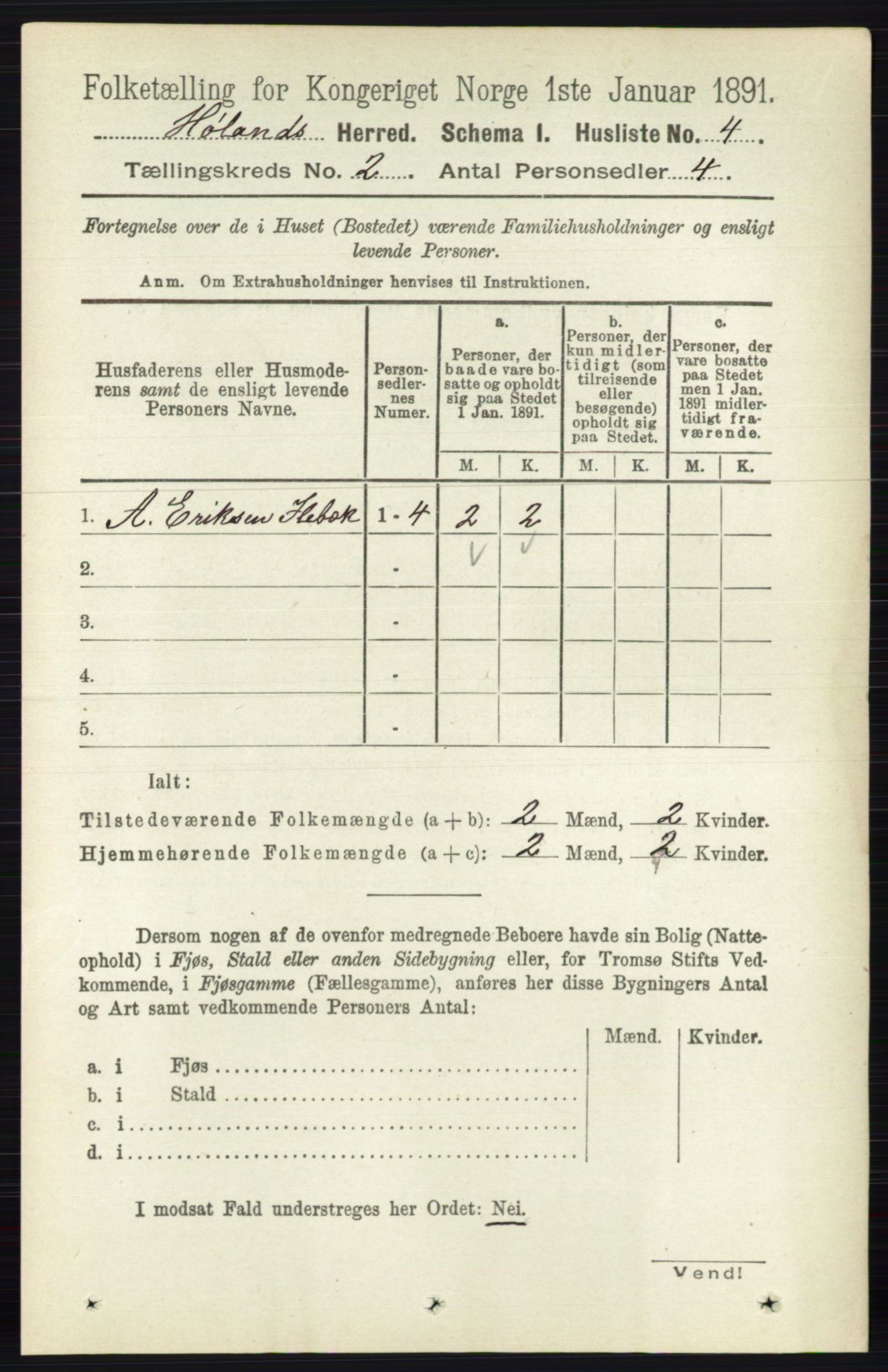 RA, 1891 census for 0221 Høland, 1891, p. 808