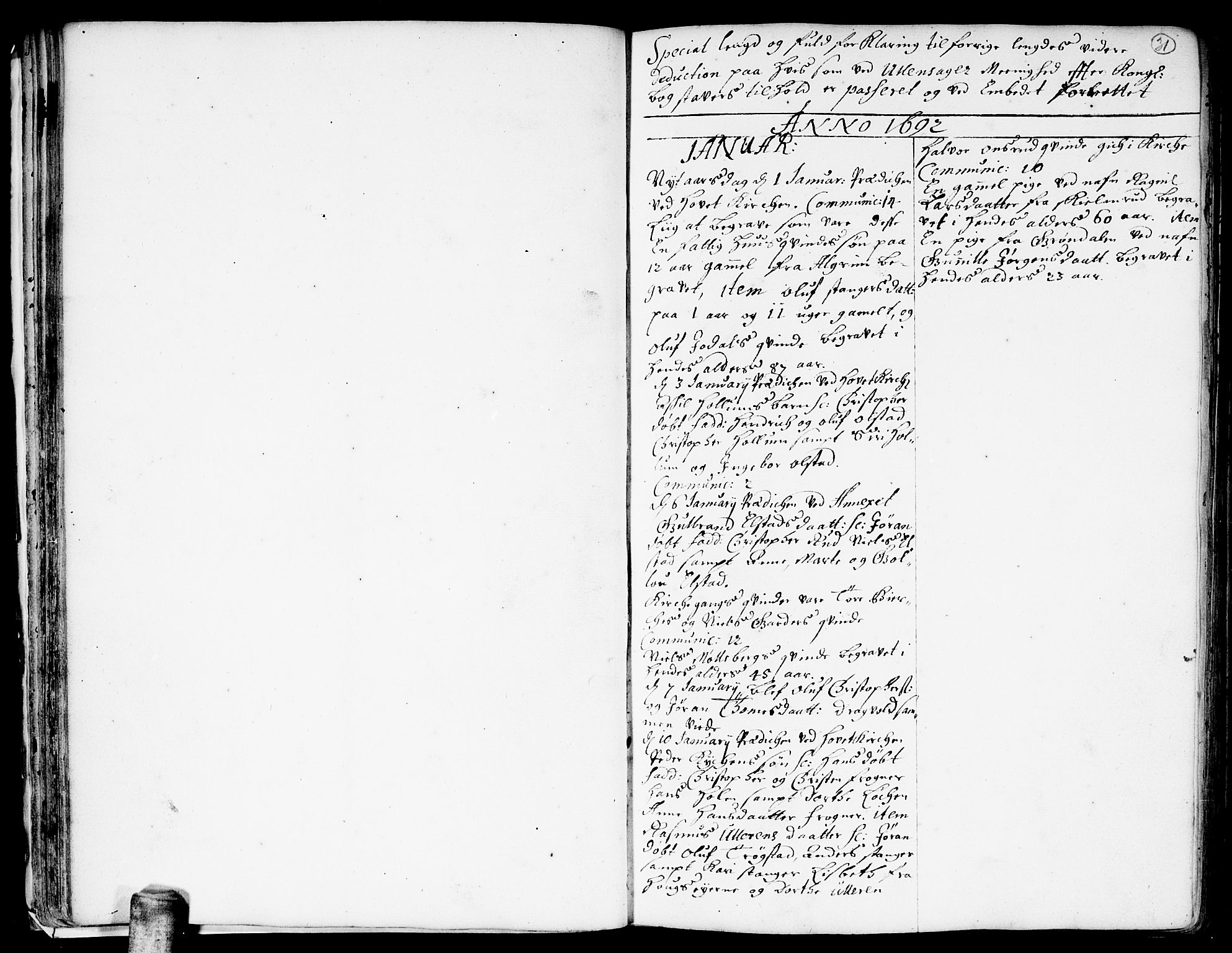 Ullensaker prestekontor Kirkebøker, AV/SAO-A-10236a/F/Fa/L0001: Parish register (official) no. I 1, 1689-1701, p. 31