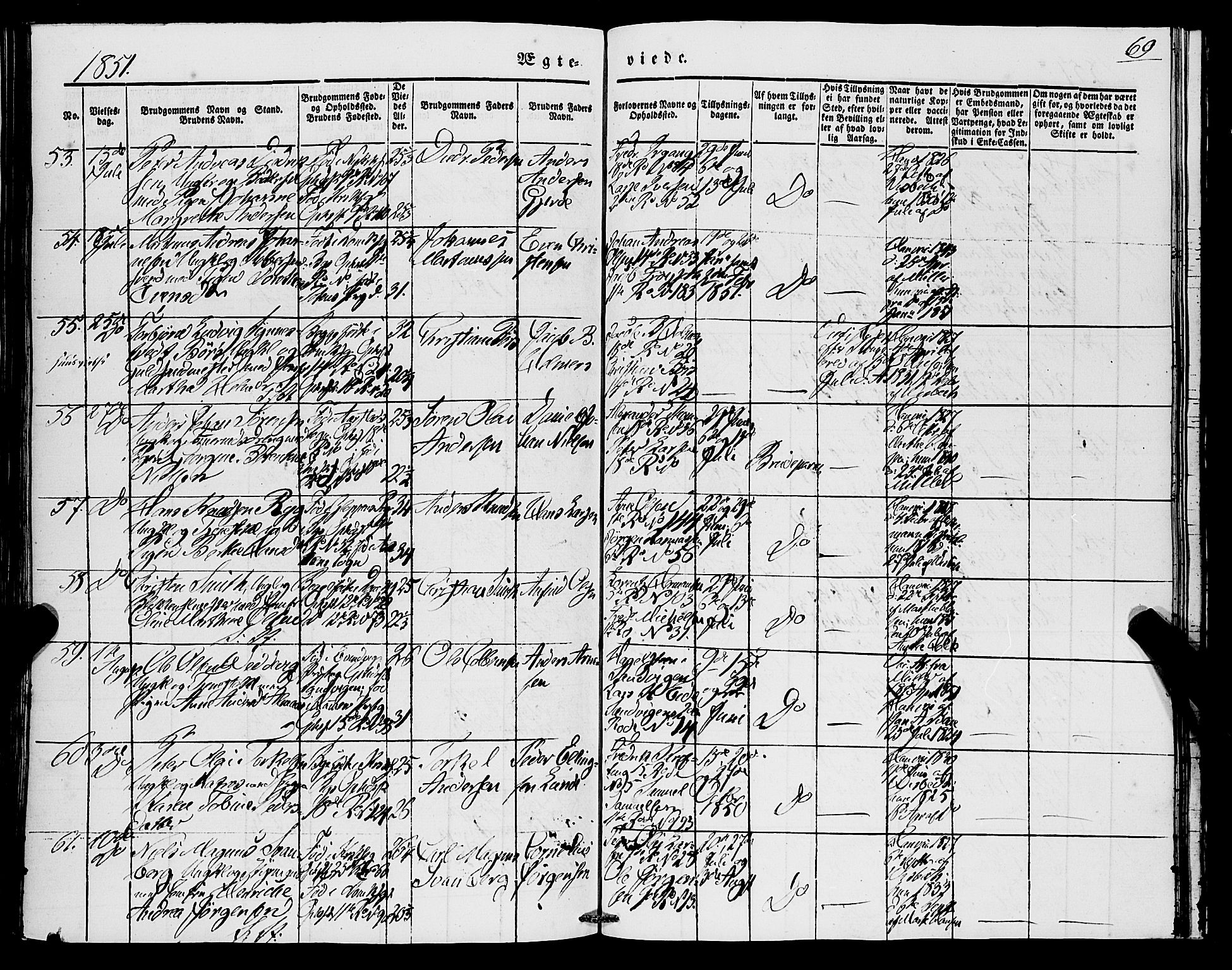 Domkirken sokneprestembete, SAB/A-74801/H/Haa/L0033: Parish register (official) no. D 1, 1841-1853, p. 69