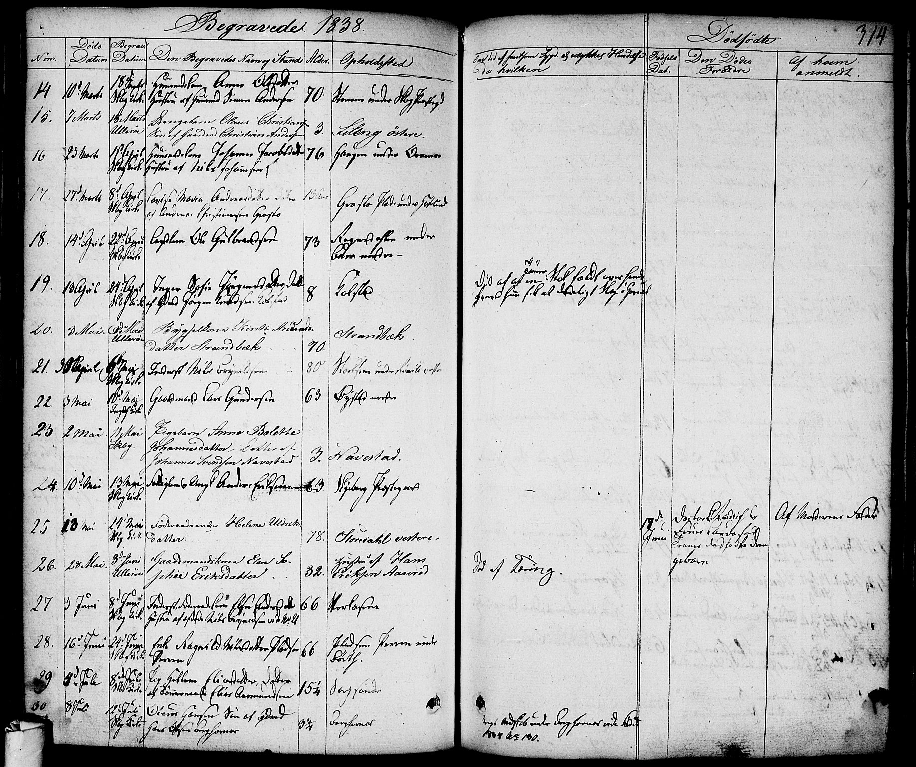 Skjeberg prestekontor Kirkebøker, AV/SAO-A-10923/F/Fa/L0005: Parish register (official) no. I 5, 1830-1845, p. 314