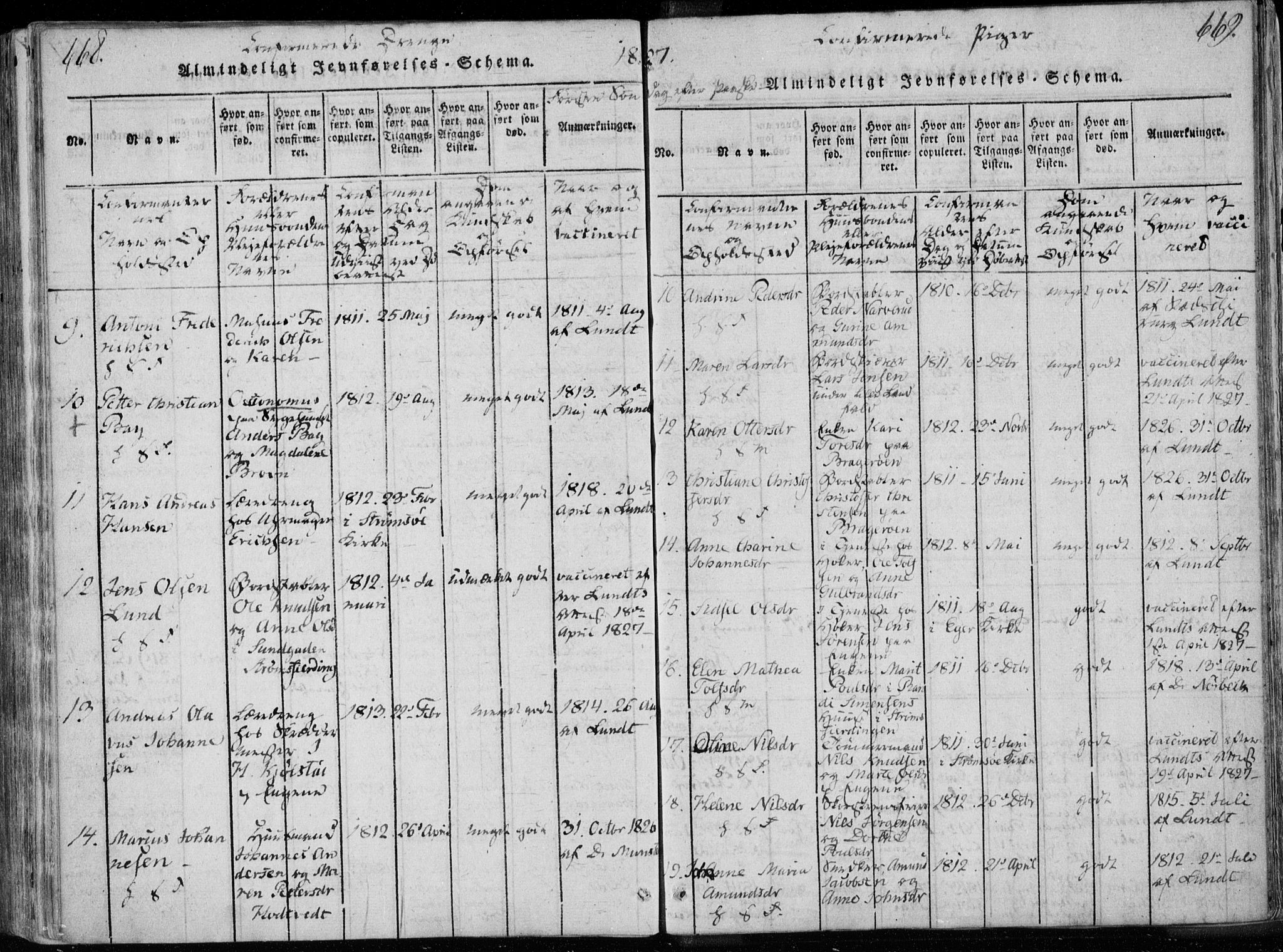 Bragernes kirkebøker, AV/SAKO-A-6/F/Fa/L0007: Parish register (official) no. I 7, 1815-1829, p. 668-669