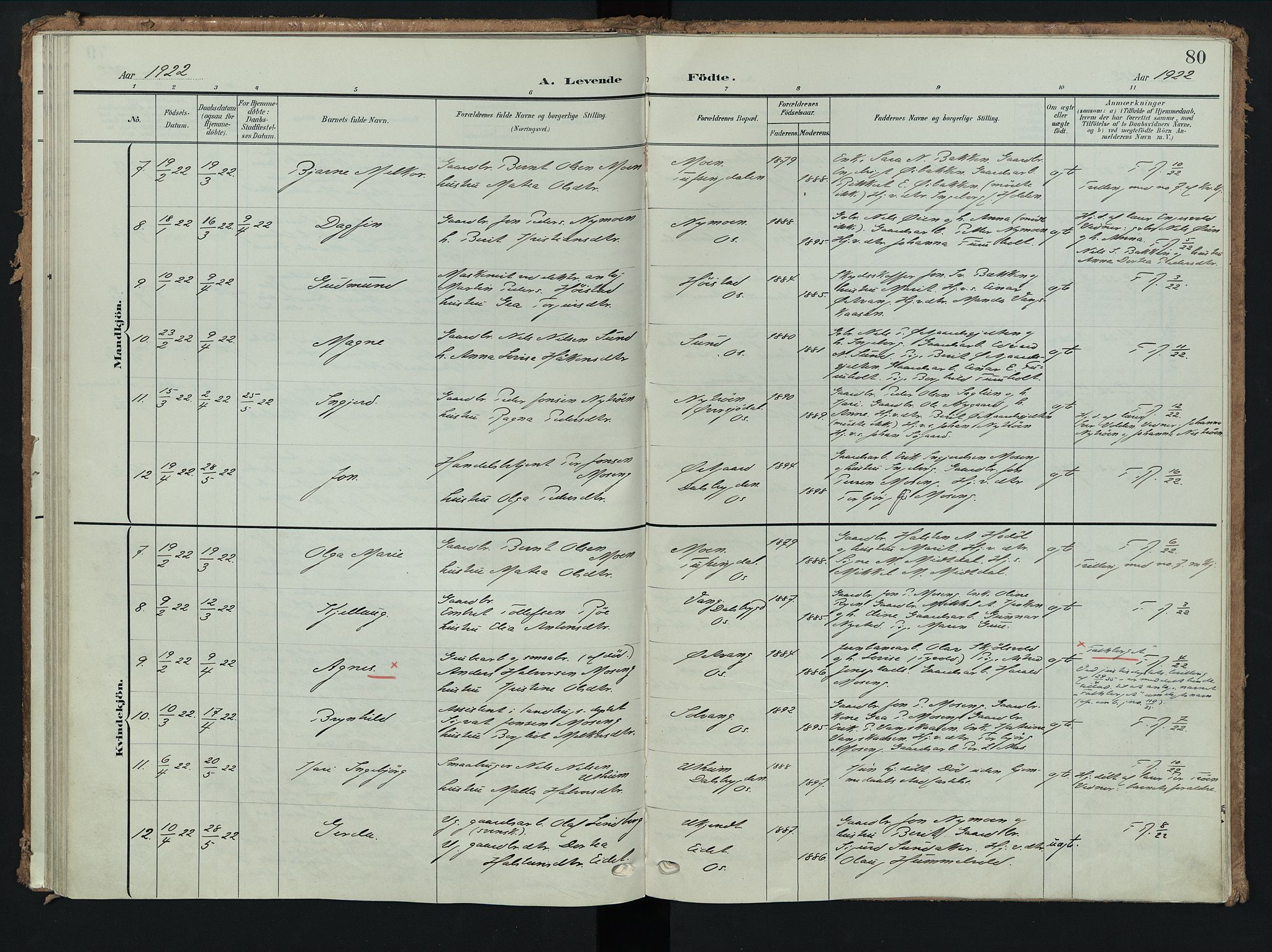 Tolga prestekontor, AV/SAH-PREST-062/K/L0009: Parish register (official) no. 9, 1903-1928, p. 80