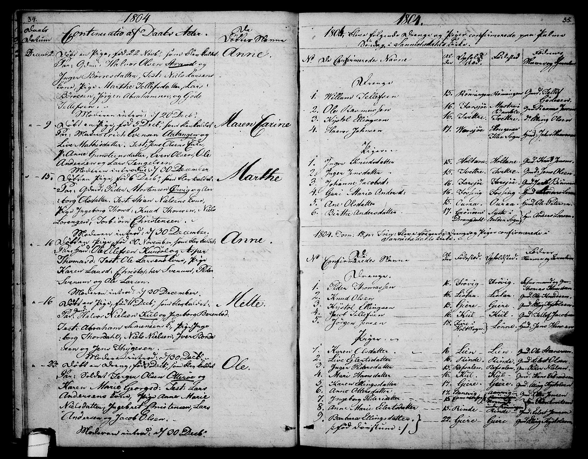 Sannidal kirkebøker, AV/SAKO-A-296/F/Fa/L0003: Parish register (official) no. 3, 1803-1813, p. 34-35