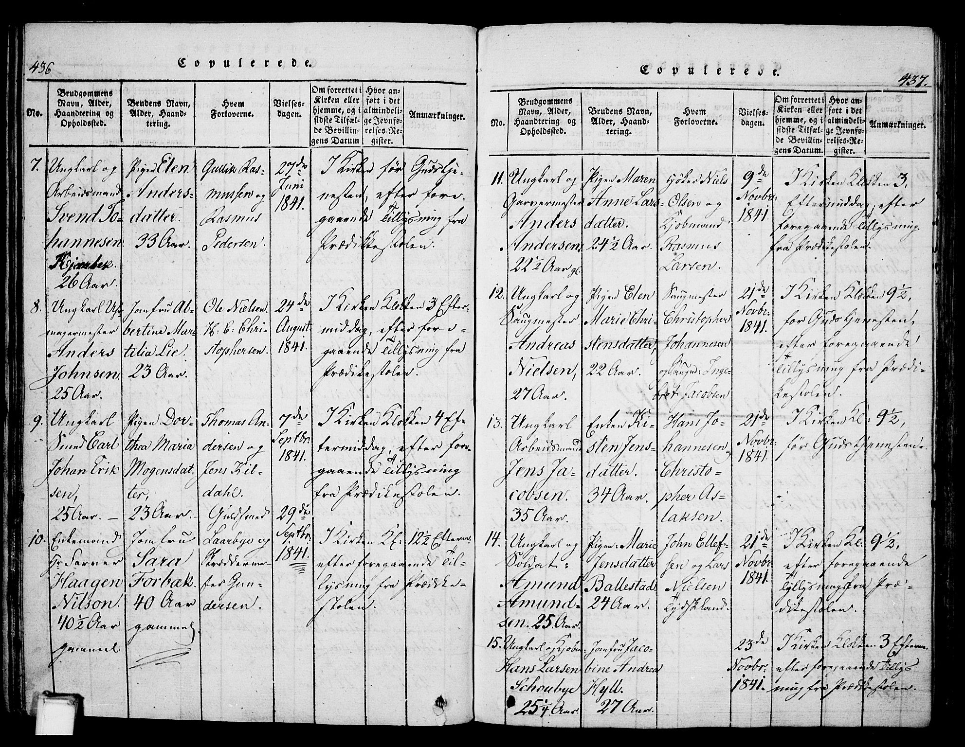 Skien kirkebøker, SAKO/A-302/G/Ga/L0002: Parish register (copy) no. 2, 1814-1842, p. 436-437