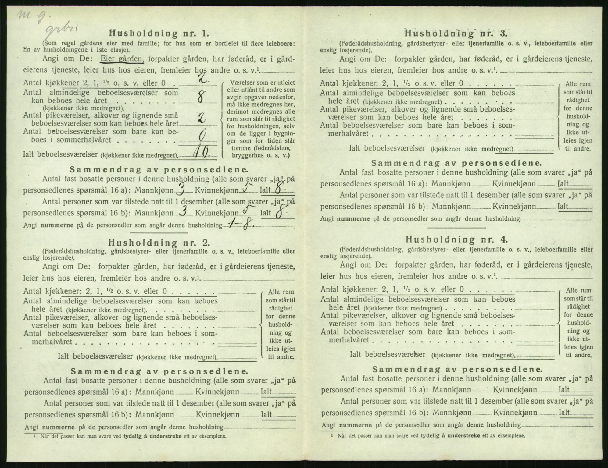 SAK, 1920 census for Austre Moland, 1920, p. 238