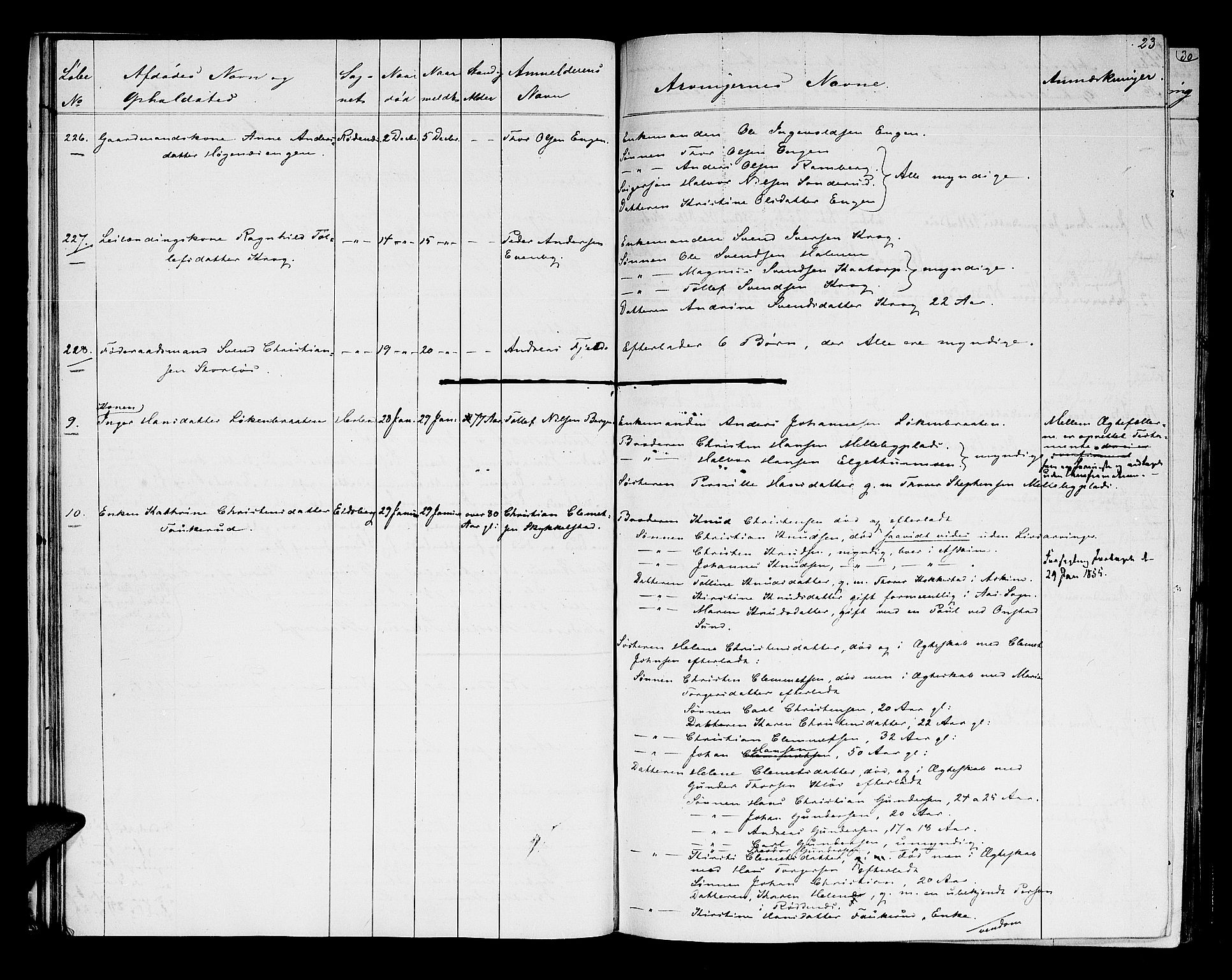Rakkestad sorenskriveri, SAO/A-10686/H/Ha/Haa/L0002: Dødsanmeldelsesprotokoller, 1854-1860, p. 23