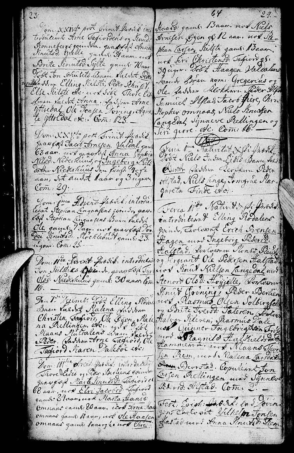 Ministerialprotokoller, klokkerbøker og fødselsregistre - Møre og Romsdal, SAT/A-1454/519/L0243: Parish register (official) no. 519A02, 1760-1770, p. 23-24