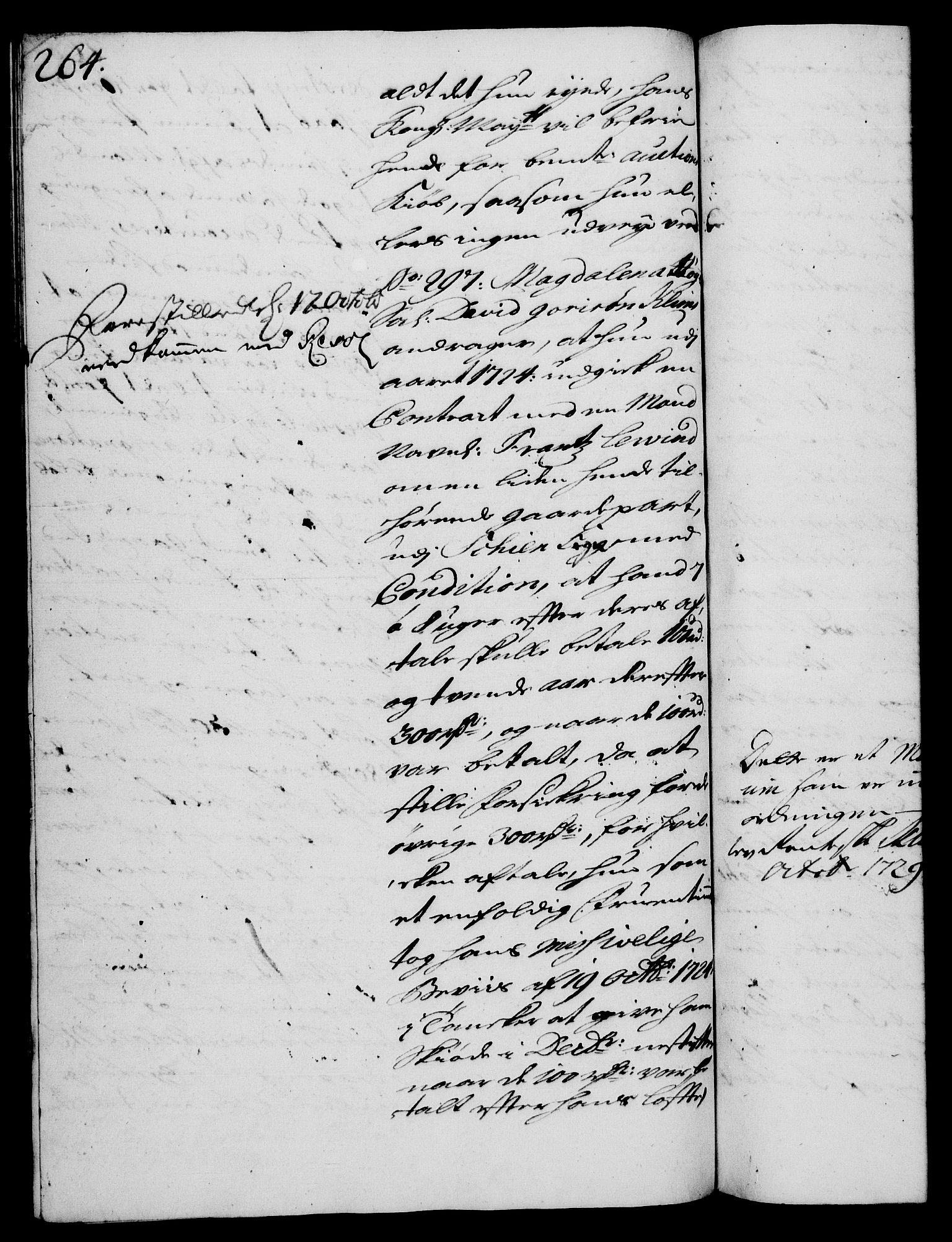 Rentekammeret, Kammerkanselliet, RA/EA-3111/G/Gh/Gha/L0011: Norsk ekstraktmemorialprotokoll (merket RK 53.56), 1729, p. 264