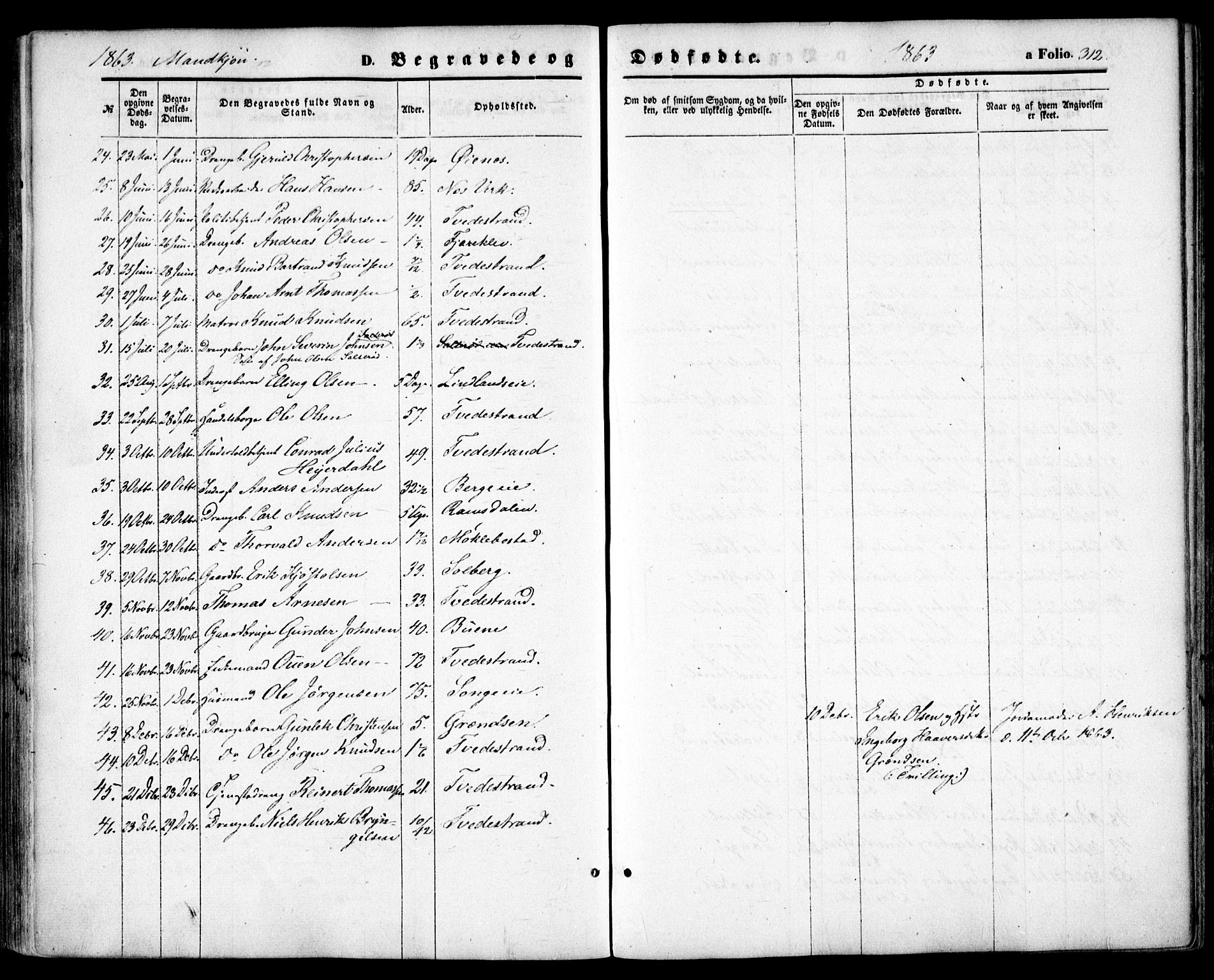 Holt sokneprestkontor, AV/SAK-1111-0021/F/Fa/L0009: Parish register (official) no. A 9, 1861-1871, p. 312