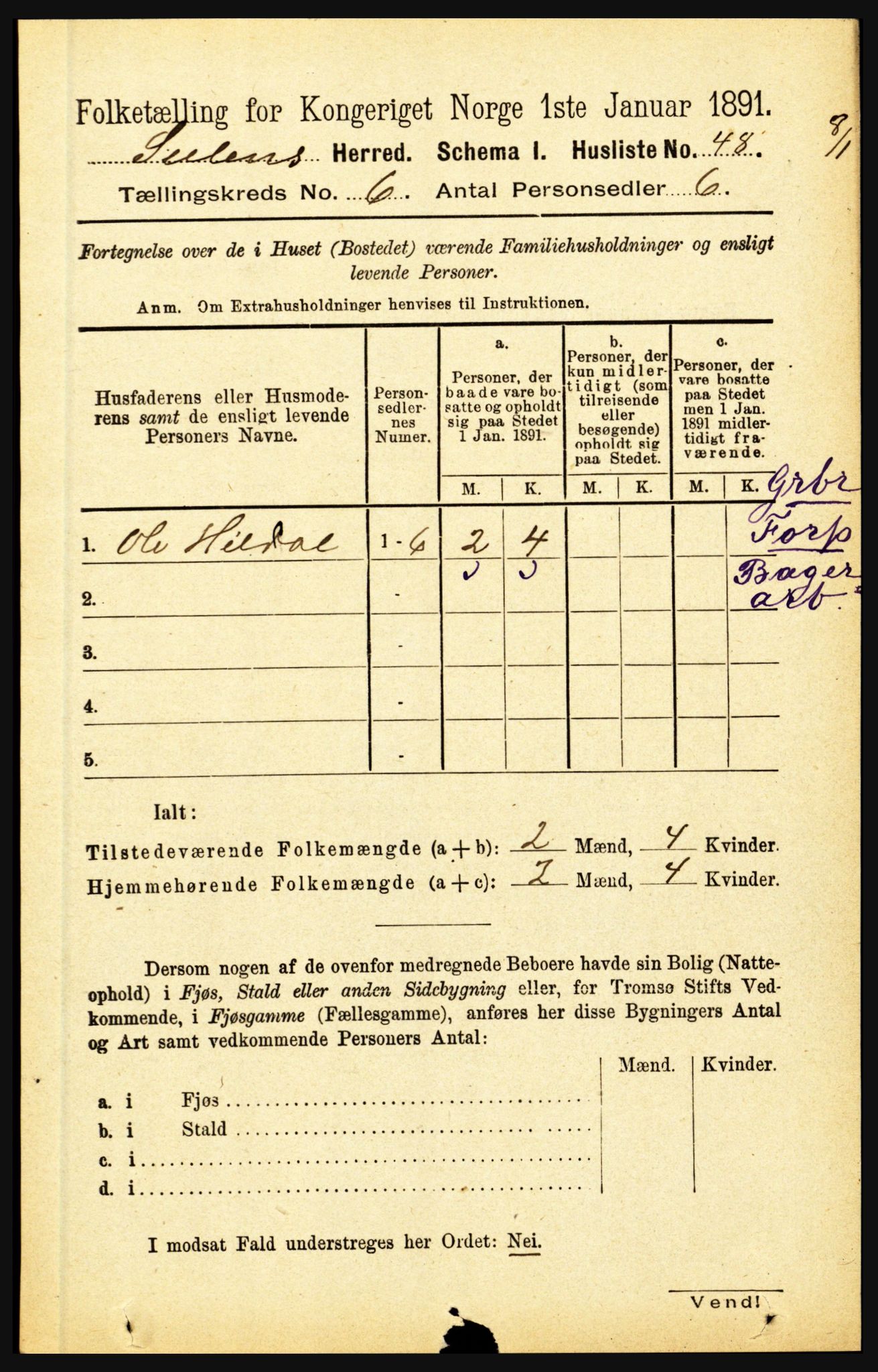 RA, 1891 census for 1412 Solund, 1891, p. 2000