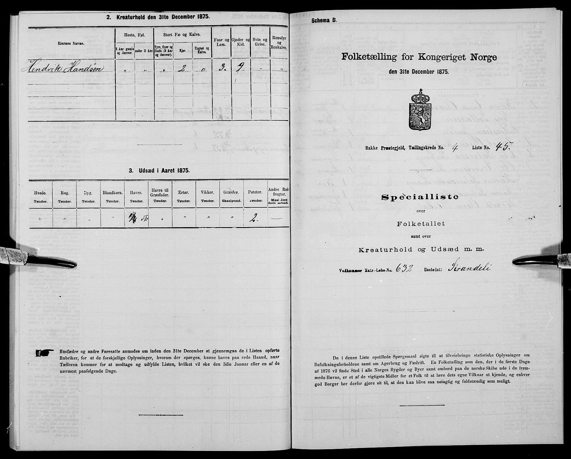 SAK, 1875 census for 1045P Bakke, 1875, p. 472