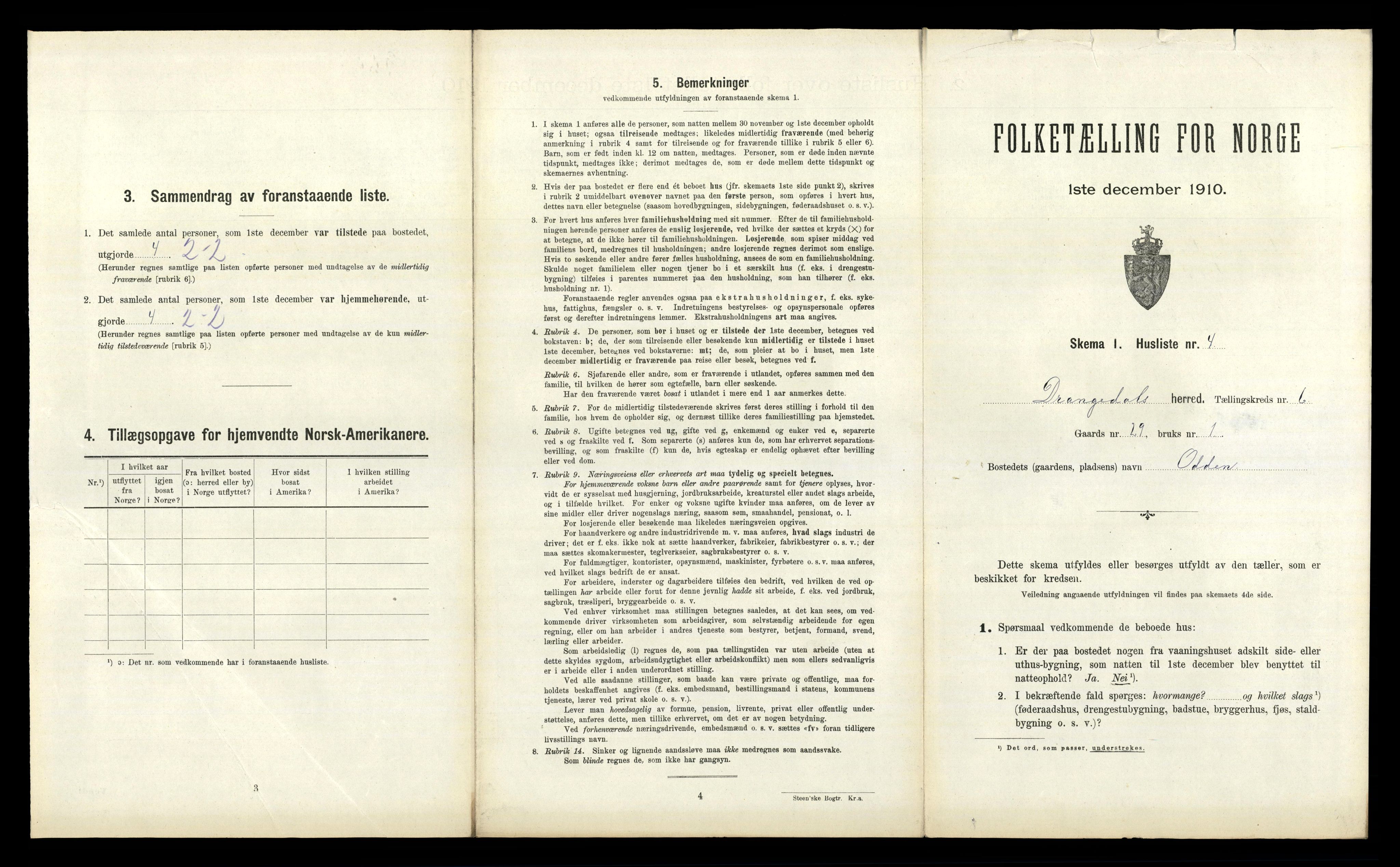 RA, 1910 census for Drangedal, 1910, p. 501