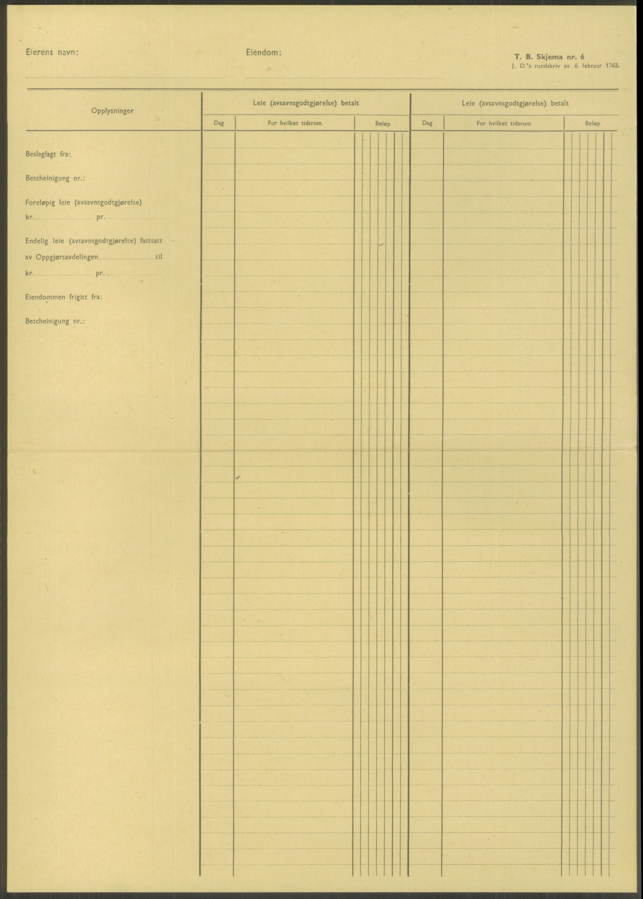 Forsvarsdepartementet, 10. kontor / Oppgjørskontoret, AV/RA-RAFA-1225/D/Db/L0182: Lista oppgjørskontor, 1942-1950, p. 130