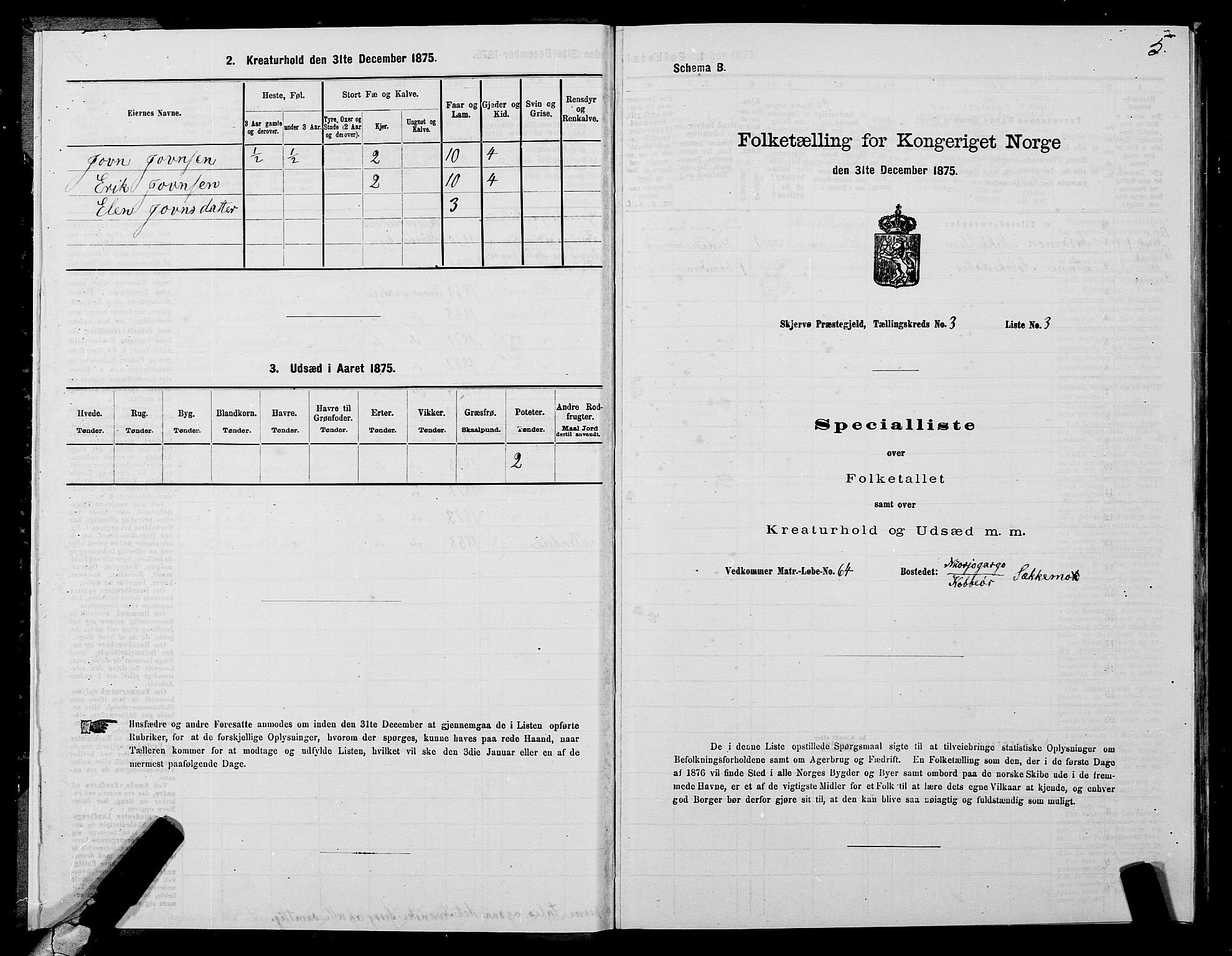 SATØ, 1875 census for 1941P Skjervøy, 1875, p. 2005