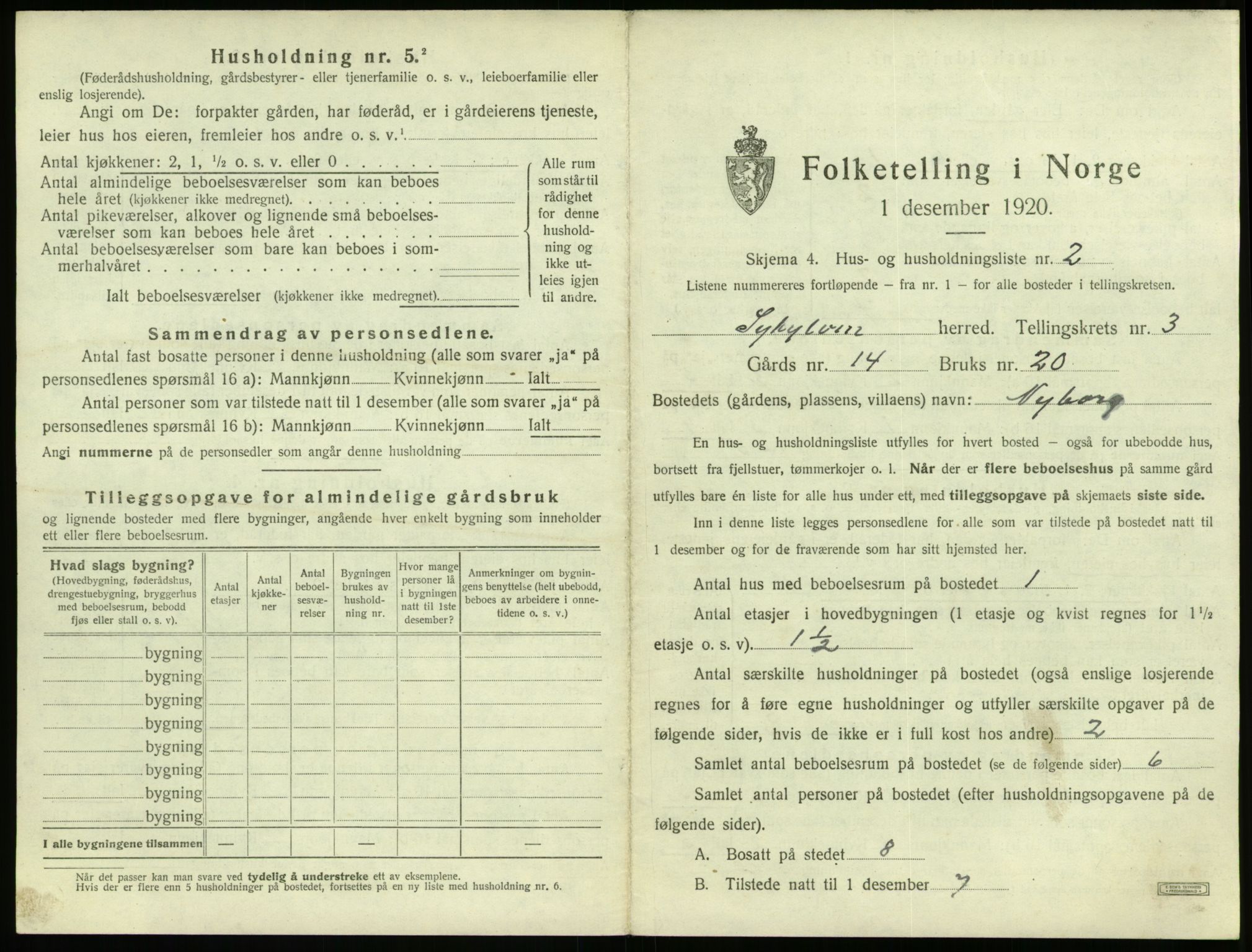 SAT, 1920 census for Sykkylven, 1920, p. 247