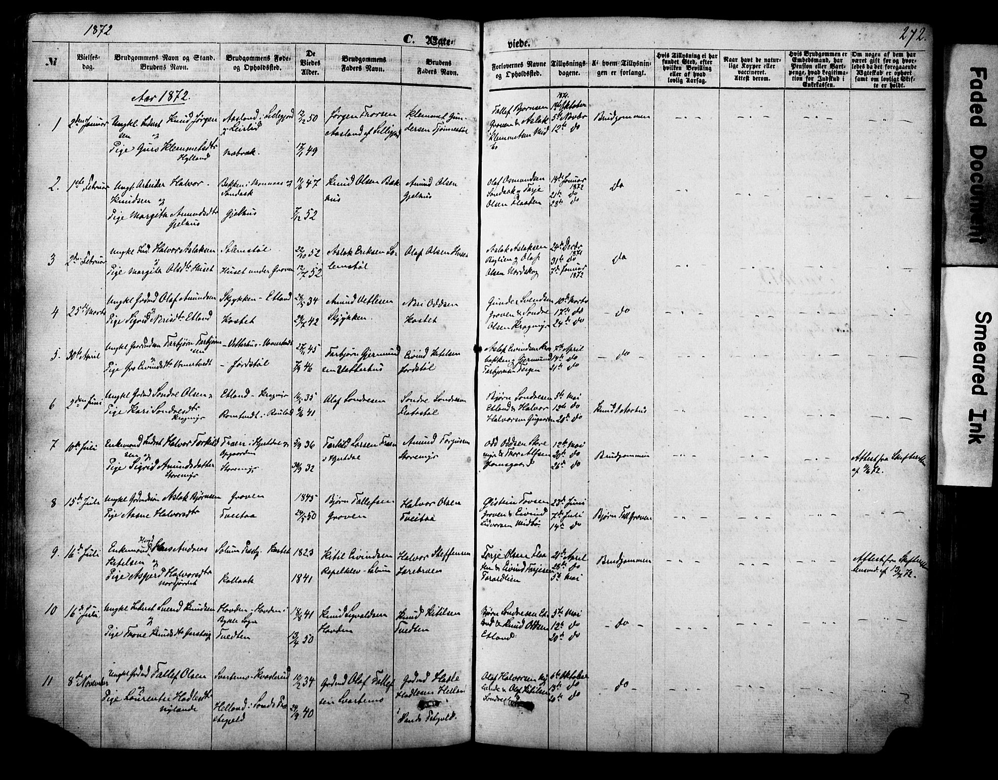 Vinje kirkebøker, AV/SAKO-A-312/F/Fa/L0005: Parish register (official) no. I 5, 1870-1886, p. 272