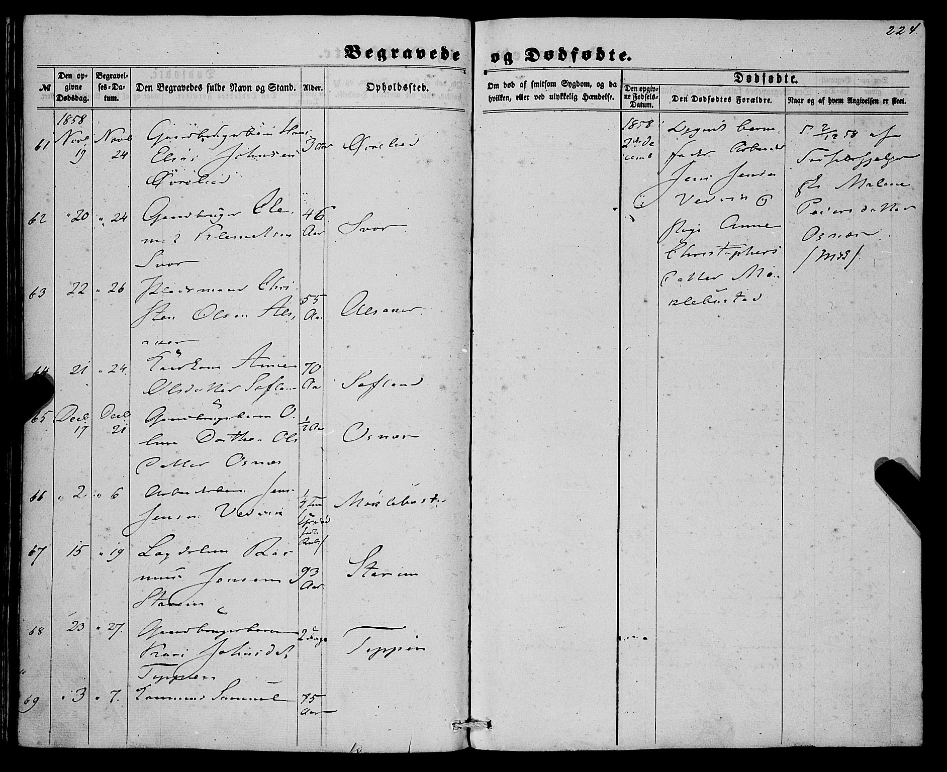 Eid sokneprestembete, AV/SAB-A-82301/H/Haa/Haaa/L0008: Parish register (official) no. A 8, 1858-1860, p. 224