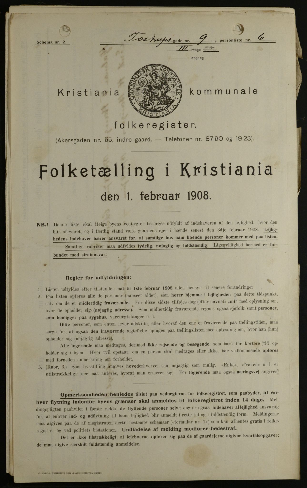 OBA, Municipal Census 1908 for Kristiania, 1908, p. 103675