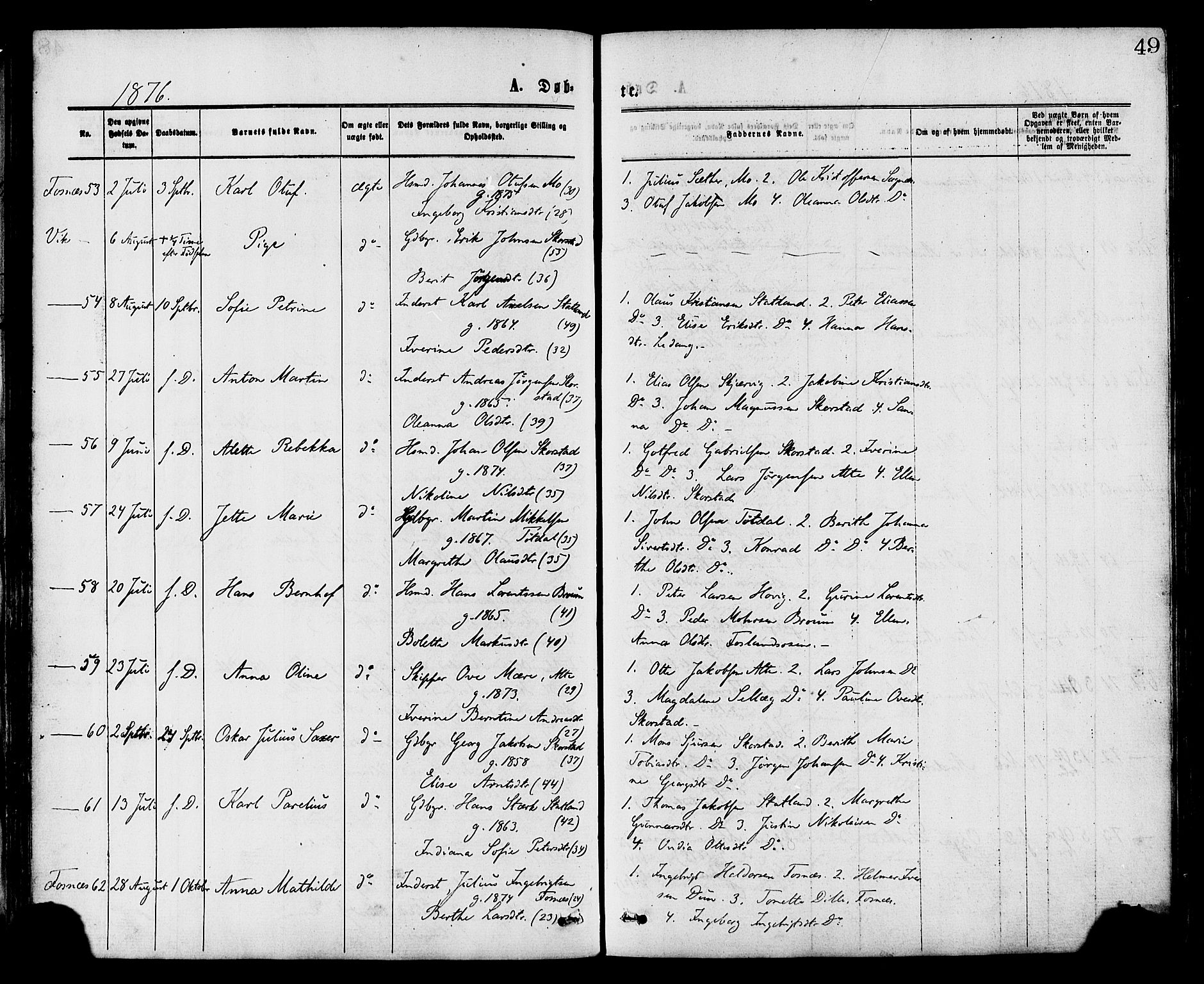 Ministerialprotokoller, klokkerbøker og fødselsregistre - Nord-Trøndelag, AV/SAT-A-1458/773/L0616: Parish register (official) no. 773A07, 1870-1887, p. 49