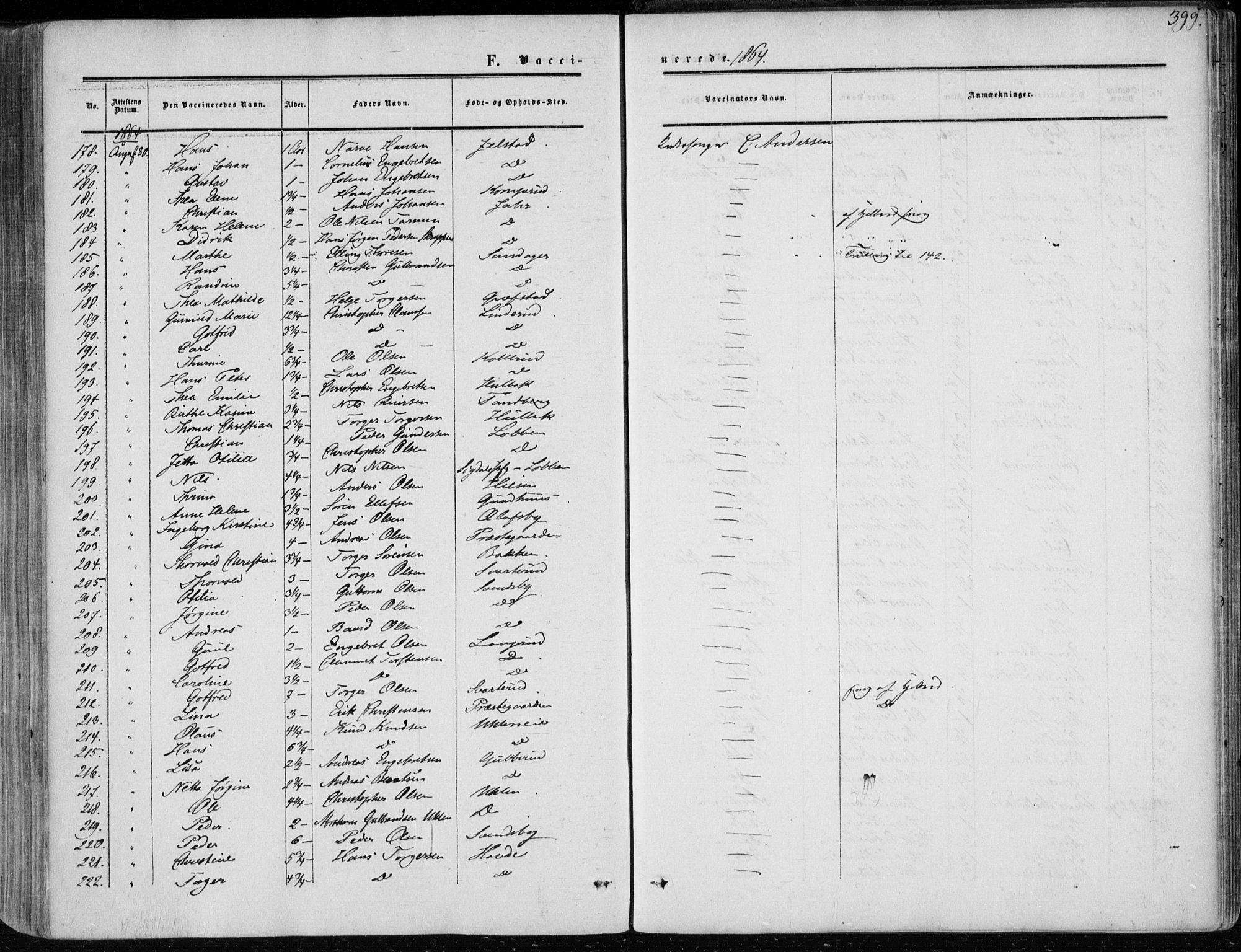 Modum kirkebøker, SAKO/A-234/F/Fa/L0009: Parish register (official) no. 9, 1860-1864, p. 399