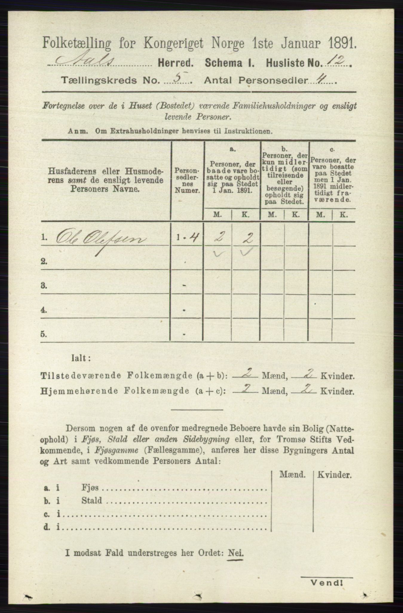 RA, 1891 census for 0619 Ål, 1891, p. 1347