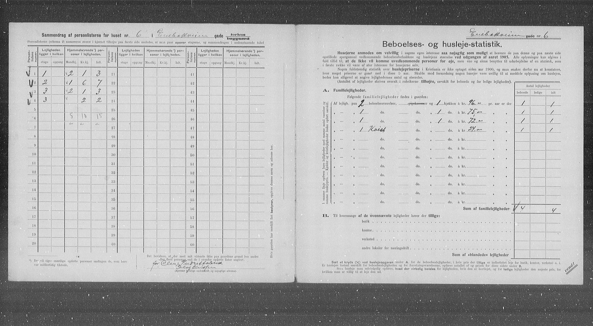 OBA, Municipal Census 1905 for Kristiania, 1905, p. 10578