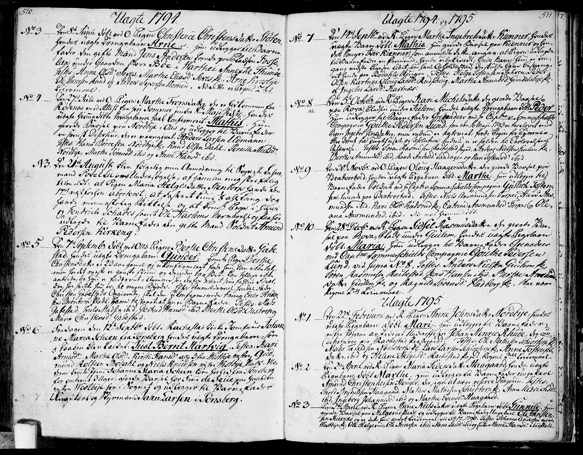 Rakkestad prestekontor Kirkebøker, SAO/A-2008/F/Fa/L0005: Parish register (official) no. I 5, 1784-1814, p. 510-511