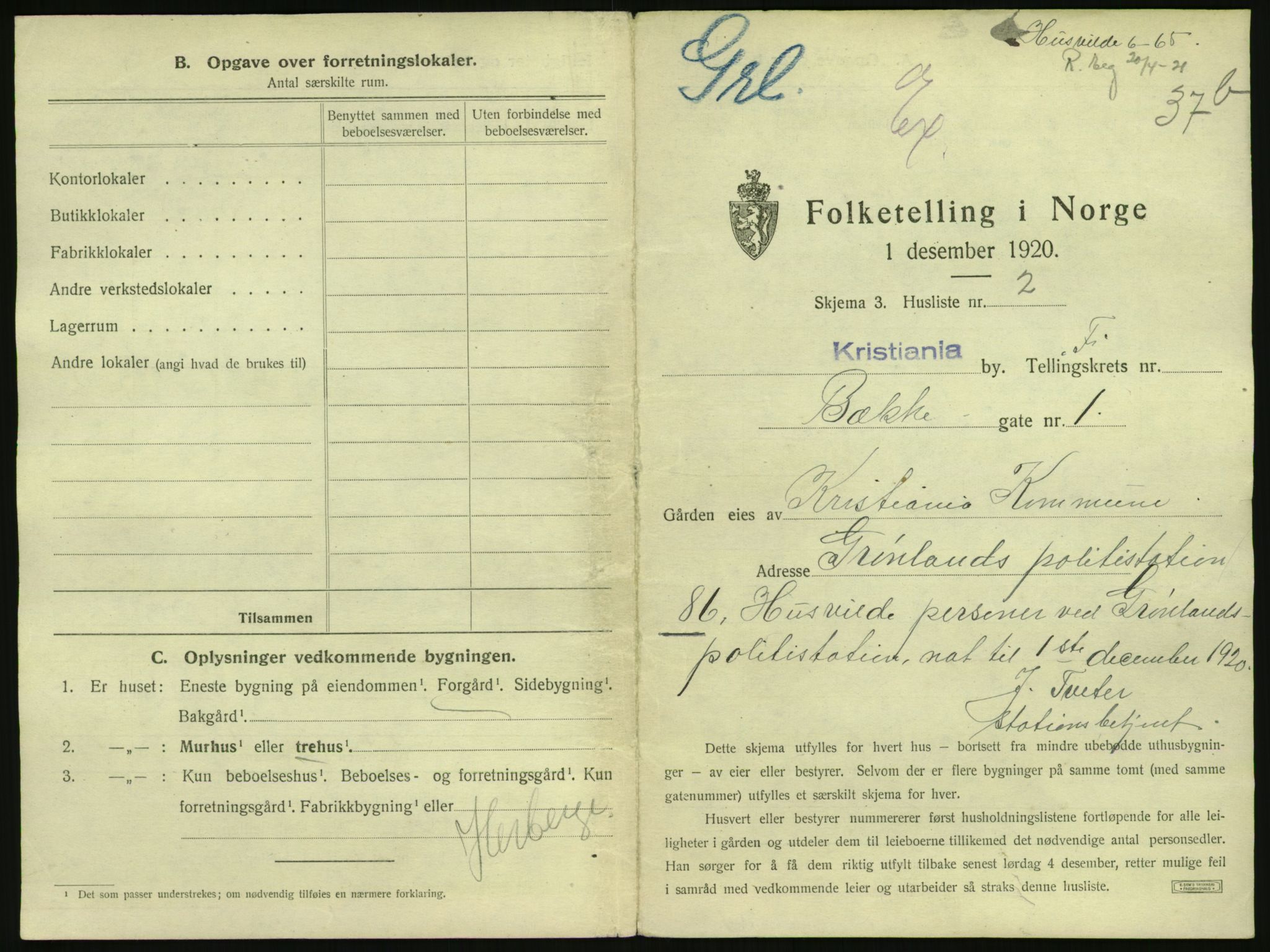 SAO, 1920 census for Kristiania, 1920, p. 11132