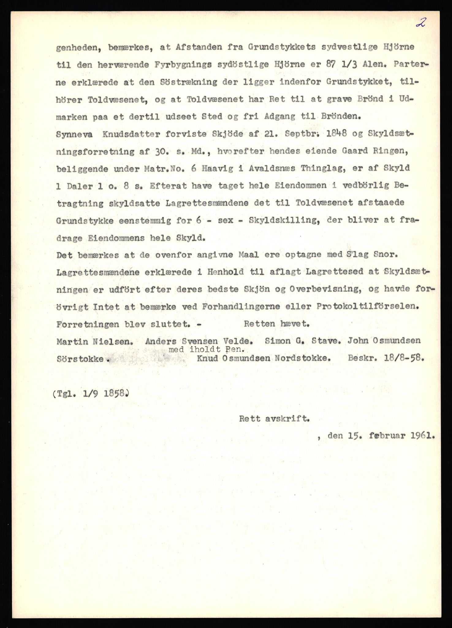 Statsarkivet i Stavanger, SAST/A-101971/03/Y/Yj/L0068: Avskrifter sortert etter gårdsnavn: Refsnes - Risjell, 1750-1930, p. 547