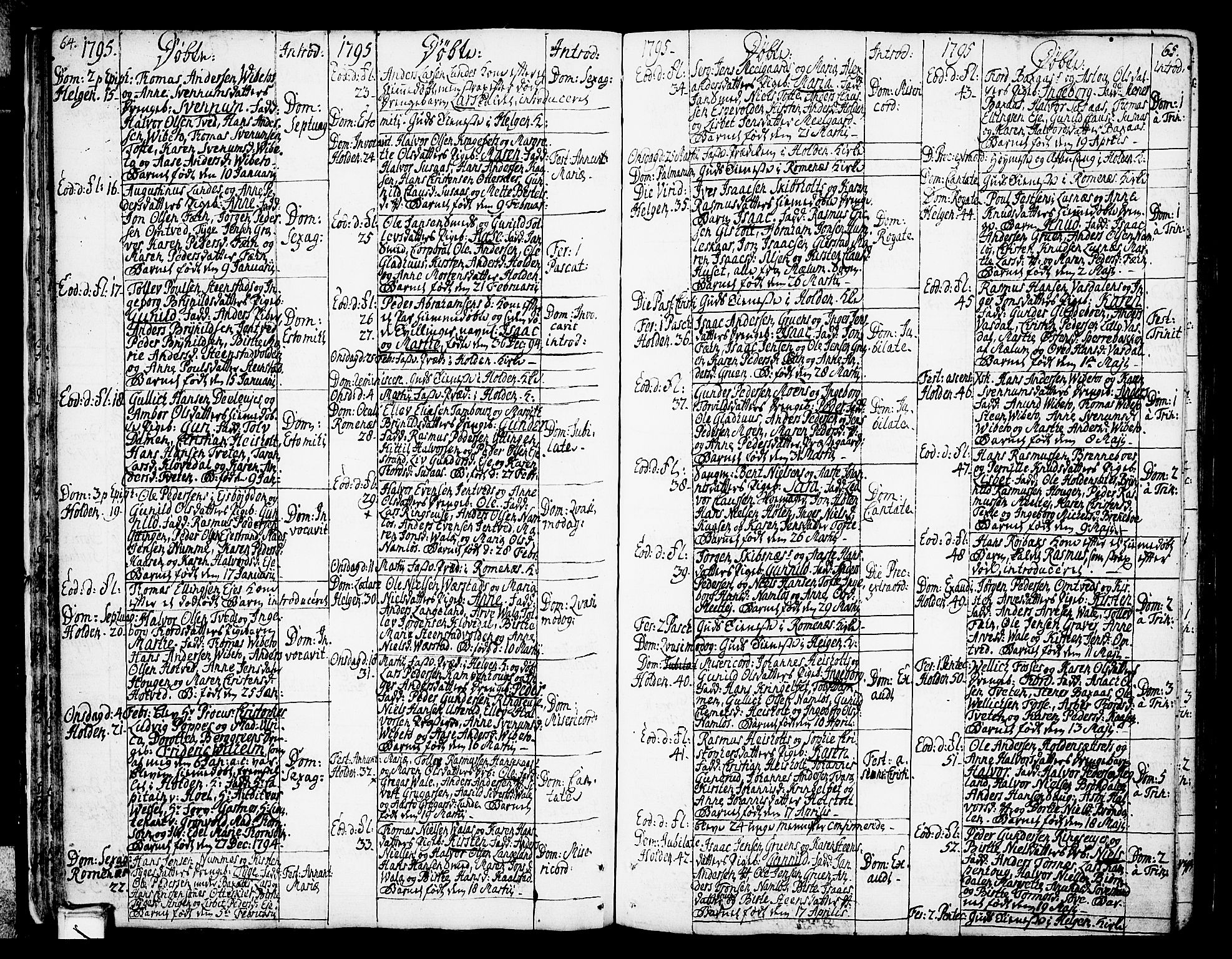 Holla kirkebøker, SAKO/A-272/F/Fa/L0002: Parish register (official) no. 2, 1779-1814, p. 64-65