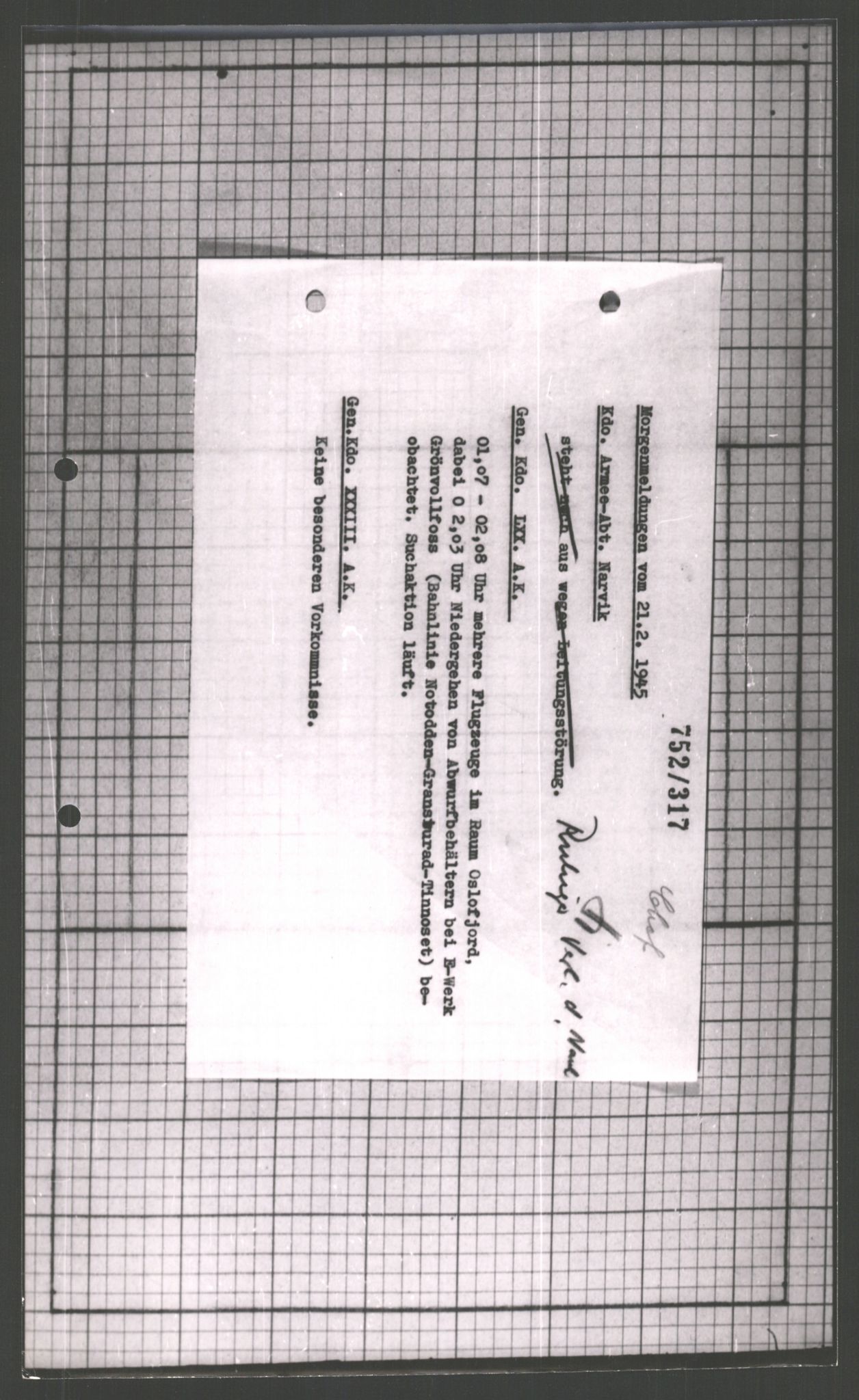 Forsvarets Overkommando. 2 kontor. Arkiv 11.4. Spredte tyske arkivsaker, AV/RA-RAFA-7031/D/Dar/Dara/L0003: Krigsdagbøker for 20. Gebirgs-Armee-Oberkommando (AOK 20), 1945, p. 184