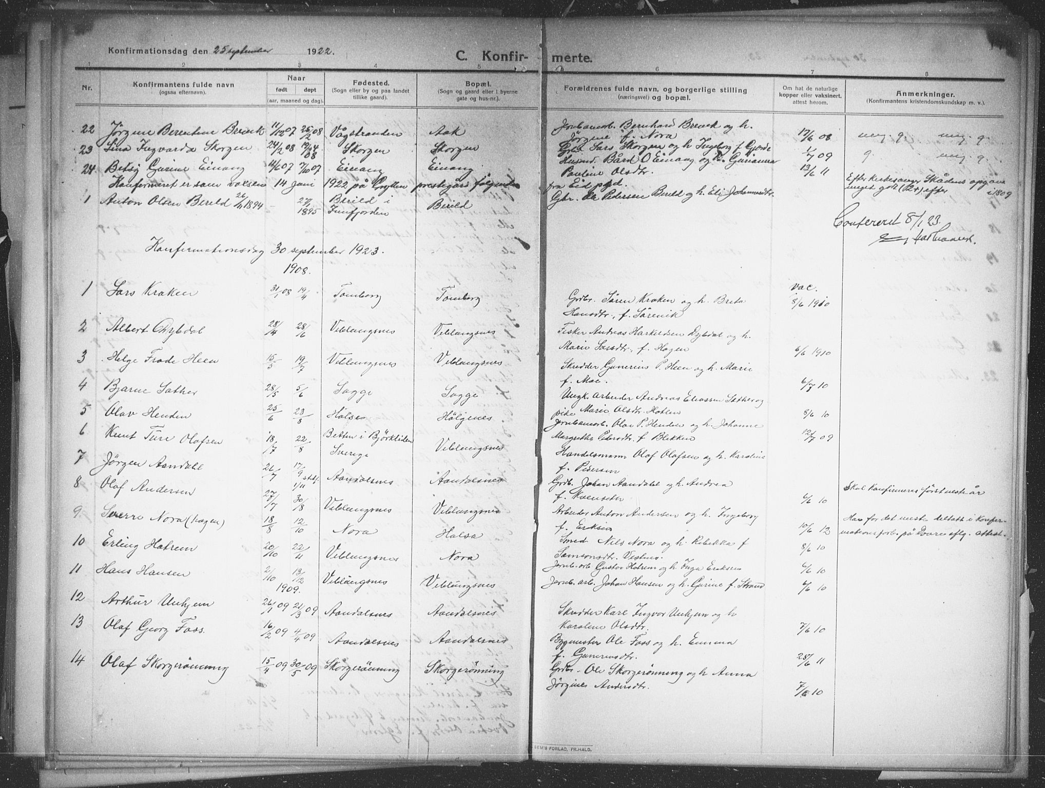 Ministerialprotokoller, klokkerbøker og fødselsregistre - Møre og Romsdal, AV/SAT-A-1454/544/L0581: Parish register (copy) no. 544C03, 1910-1937, p. 179