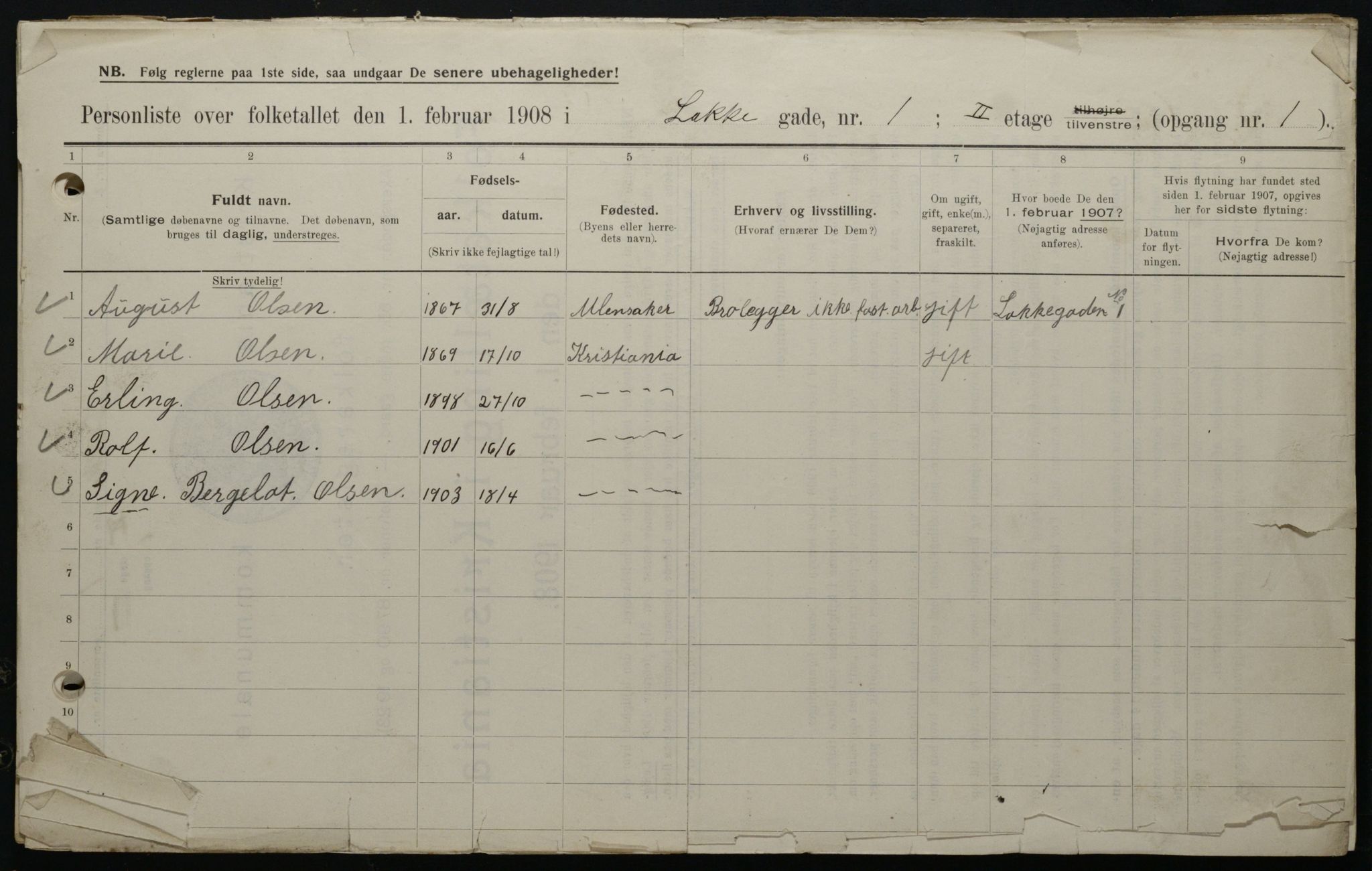 OBA, Municipal Census 1908 for Kristiania, 1908, p. 49580