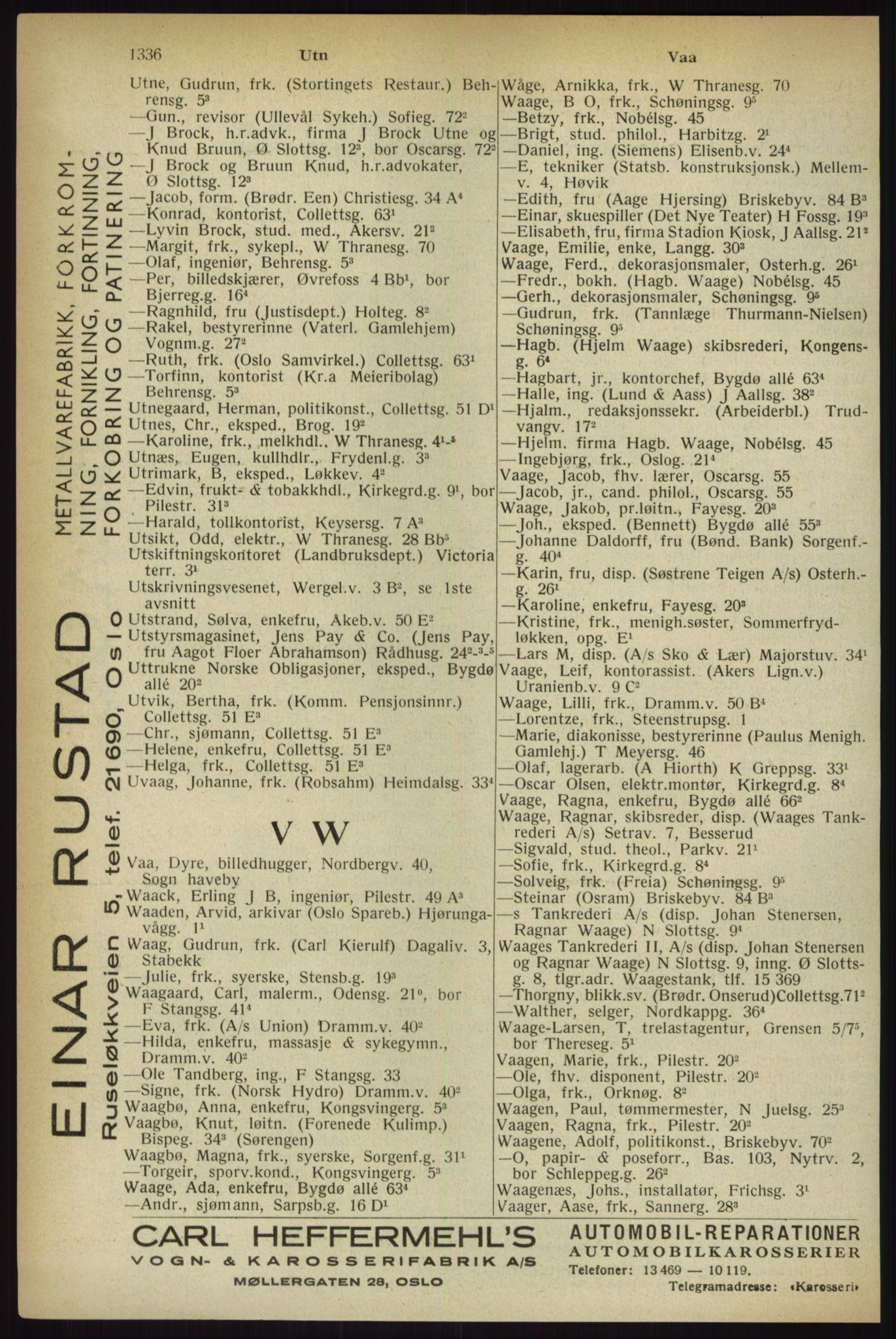 Kristiania/Oslo adressebok, PUBL/-, 1933, p. 1336