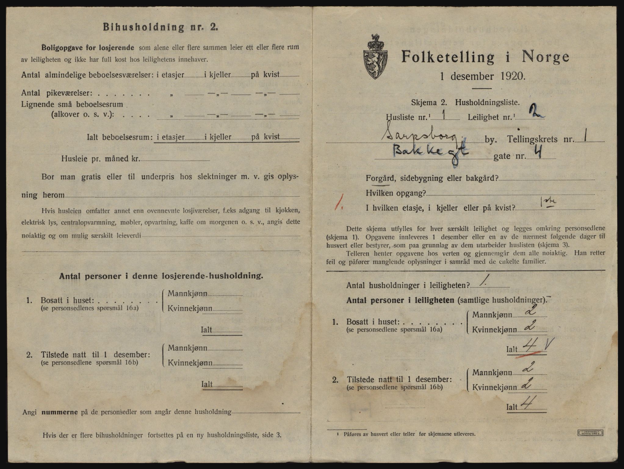 SAO, 1920 census for Sarpsborg, 1920, p. 2478