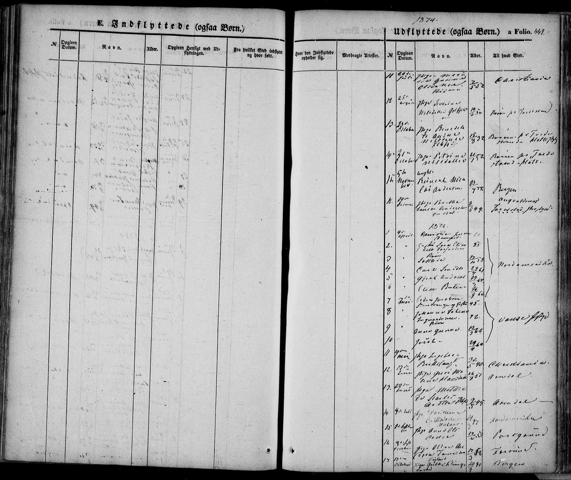 Flekkefjord sokneprestkontor, AV/SAK-1111-0012/F/Fa/Fac/L0005: Parish register (official) no. A 5, 1849-1875, p. 447